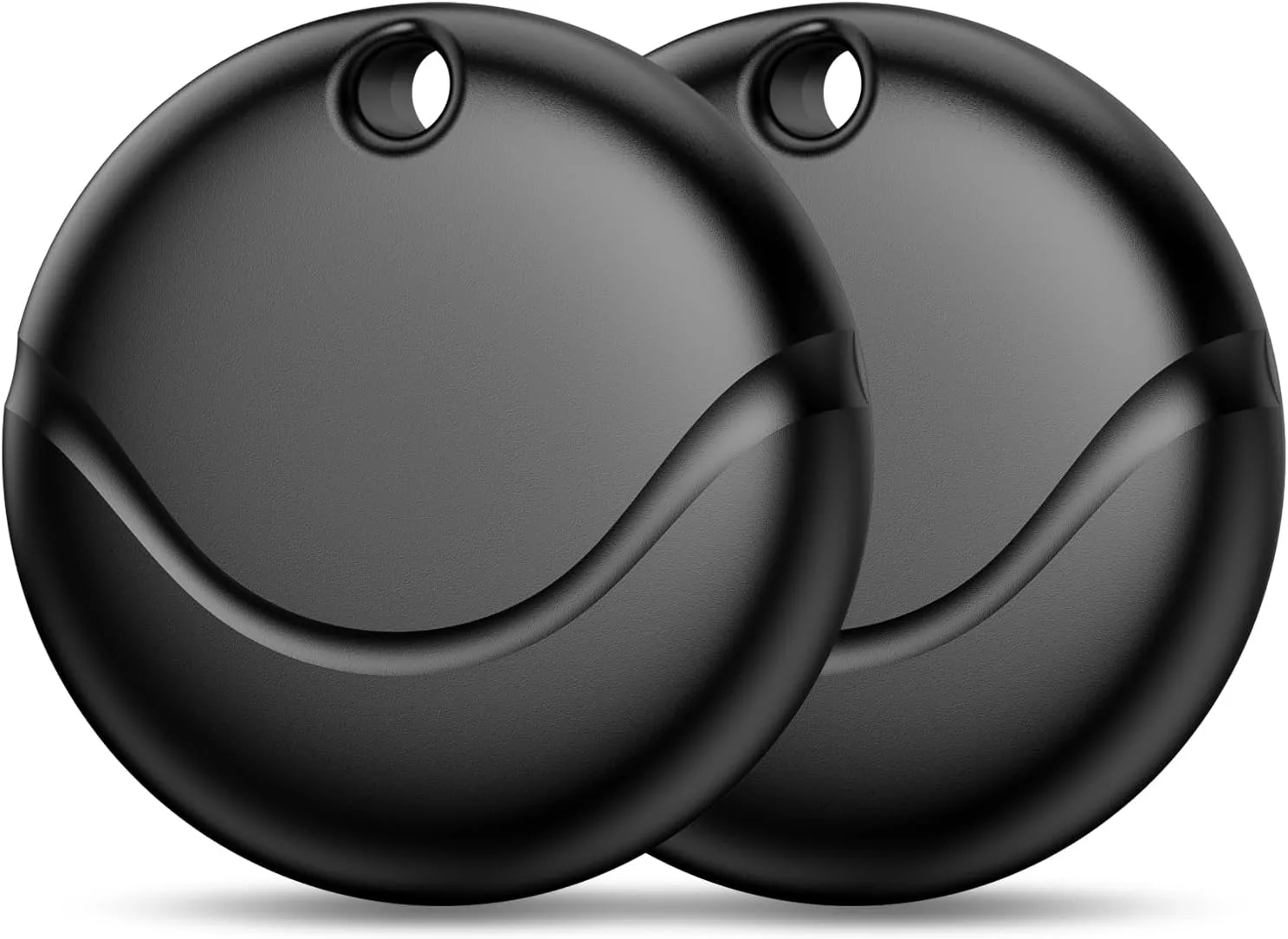 Air Tracker Tags-2 Pack Black, Bluetooth Tracker Works with Apple Find My (iOS Only), Smart Tag with Lanyard, Item Finder for Luggage, Key, Suitcases, Replaceable Battery, IP67 Waterproof Tracking Tag