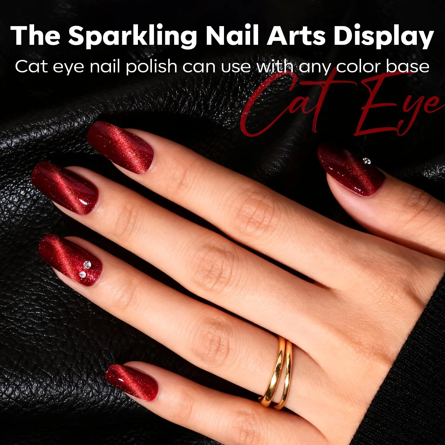 modelones Red Nail Polish, 6 Colors Dark Ruby Cherry Red Glitter Set