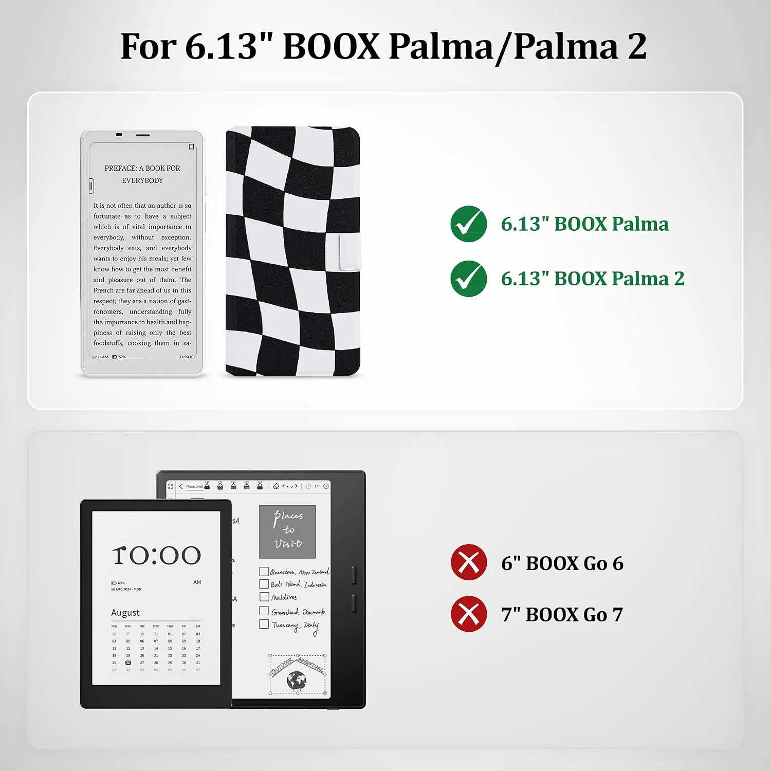 2in1 Case for Onyx BOOX Palma 2 Magnetic Detachable Folio Cover