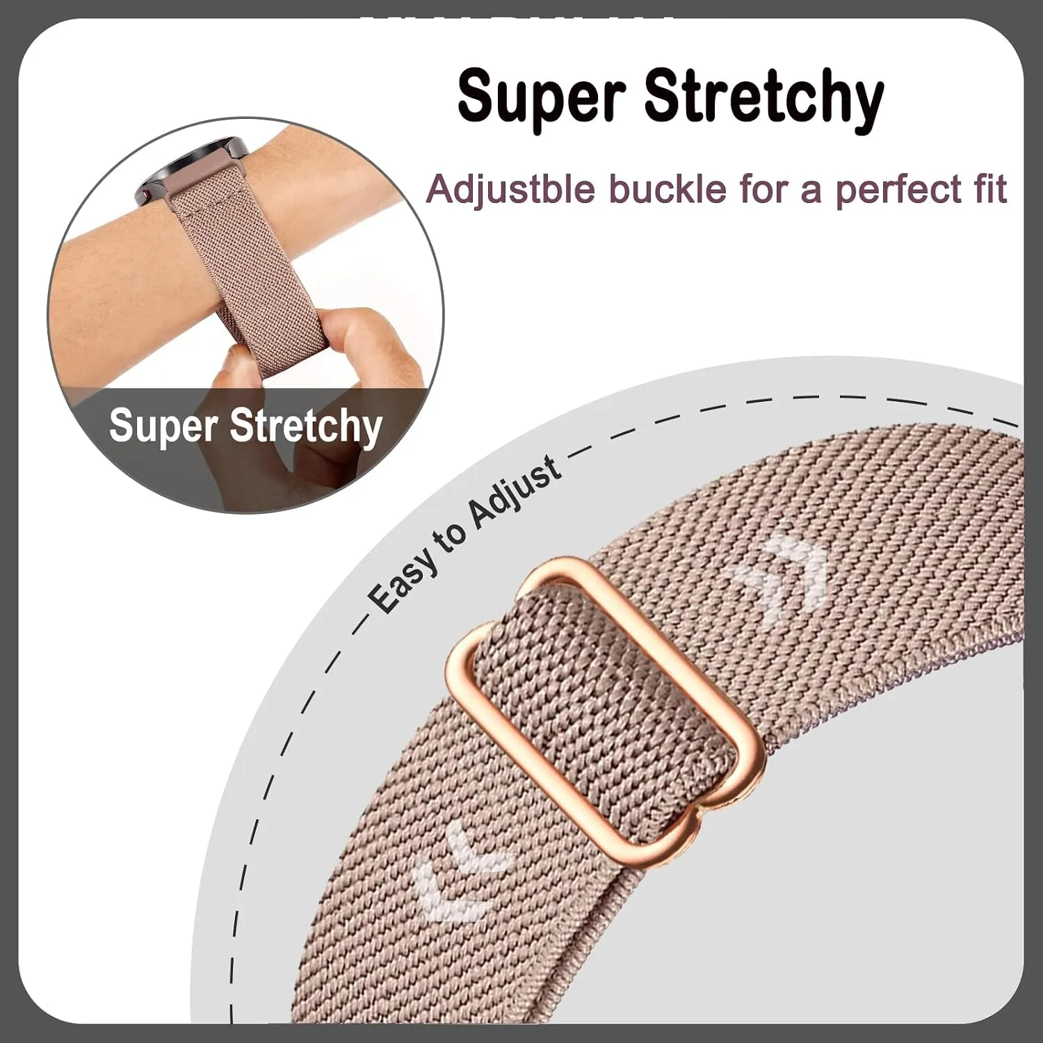 4 Pack Stretchy Watch Bands Compatible with Woneligo/Fitpolo Smart Watch IDW13, 22mm Loop Nylon Elastic Fabric Strap for FITVII H56/ENOMIR ID208BT/TOOBUR IDW16/MILOUZ IDW19 Watch Women Men