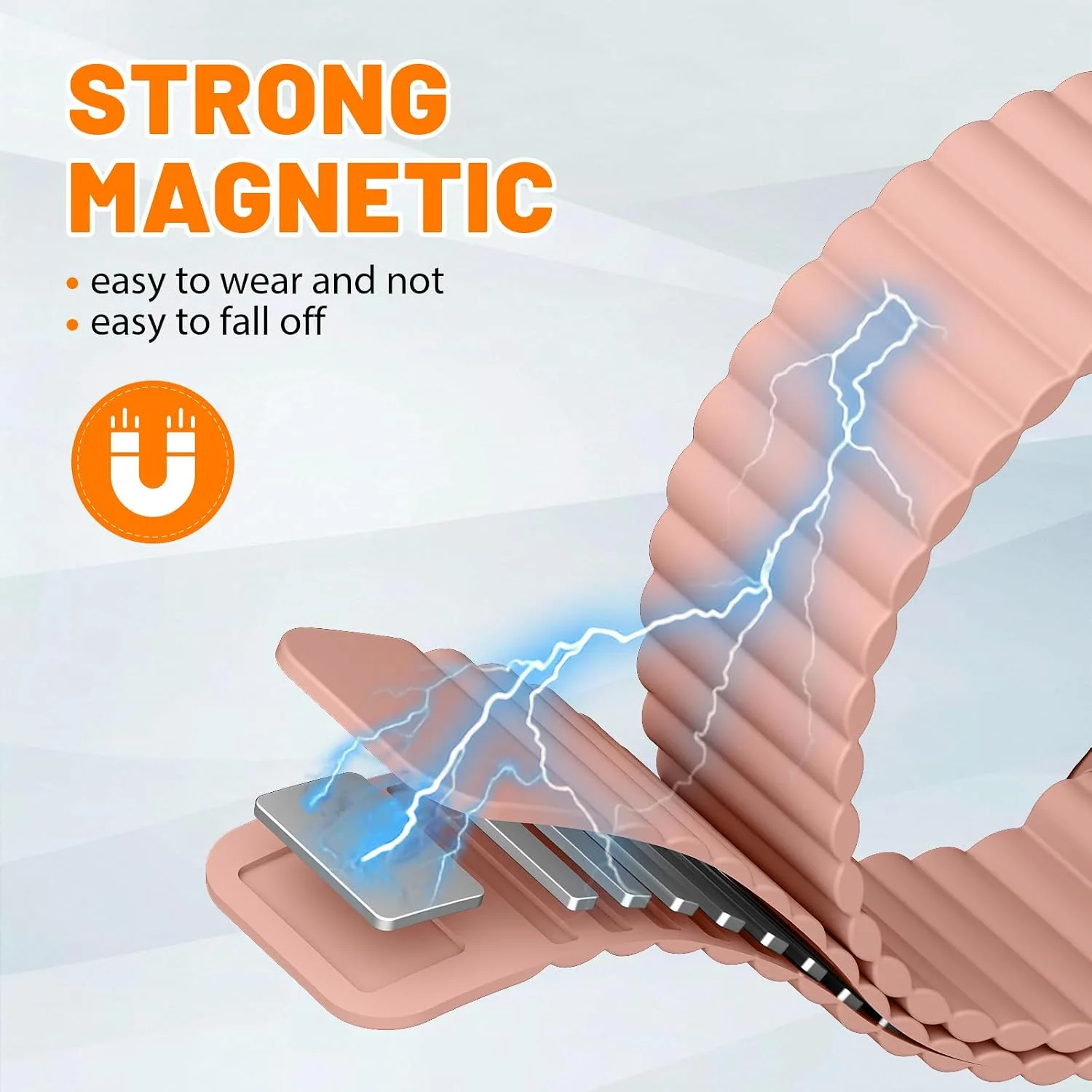 Magnetic Sport Bands for Apple Watch Band 40mm 38mm 41mm 42mm 44mm 45mm 46mm iWatch bands for Women Men,Silicone Loop Strap Wristband for Apple Watch Series 12 11 10 9 8 7 6 5 4 3 SE 3/2nd Ultra 49mm