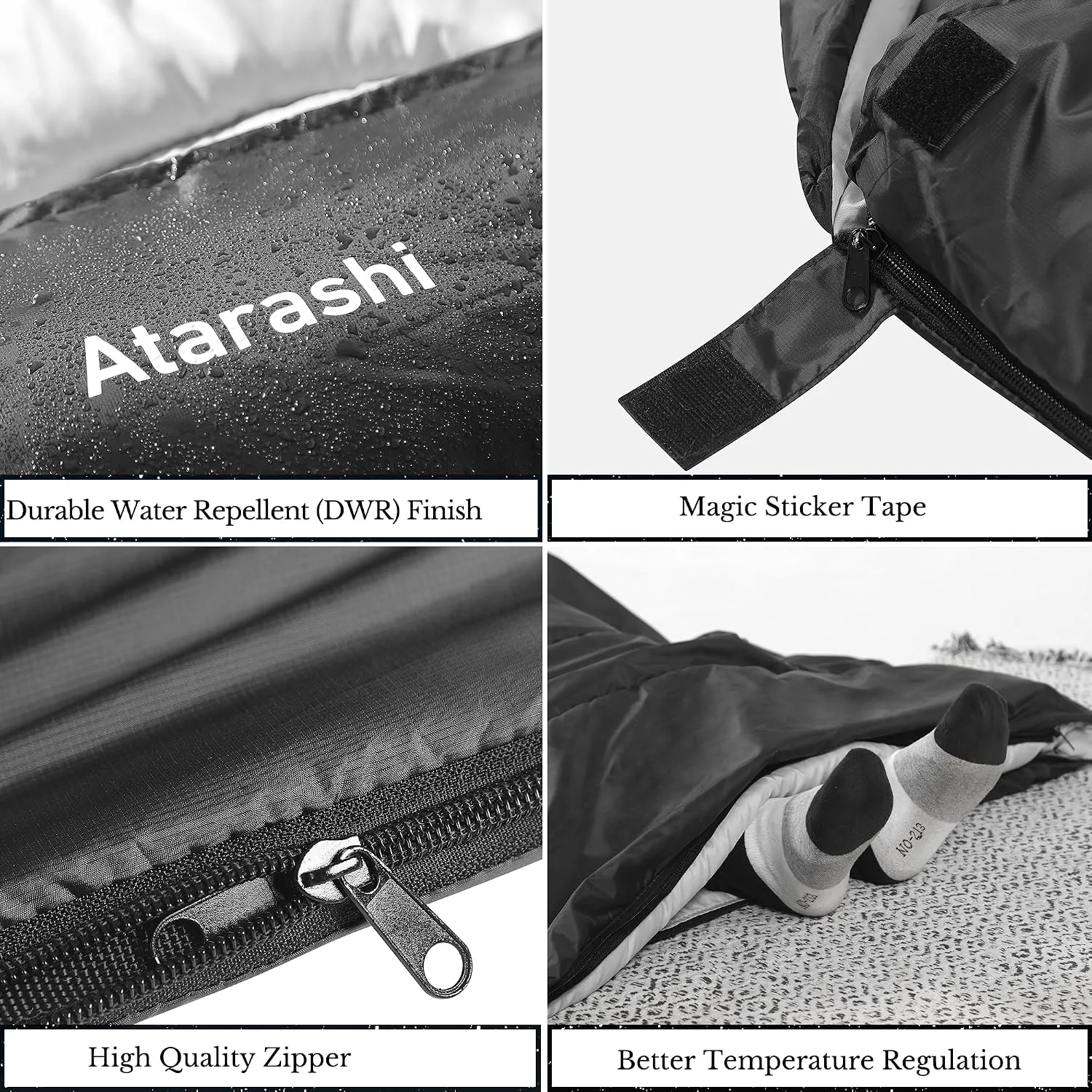 Atarashi Sleeping Bag for Adults & Kids - 0 Degree Cold Weather Warm Camping Gear