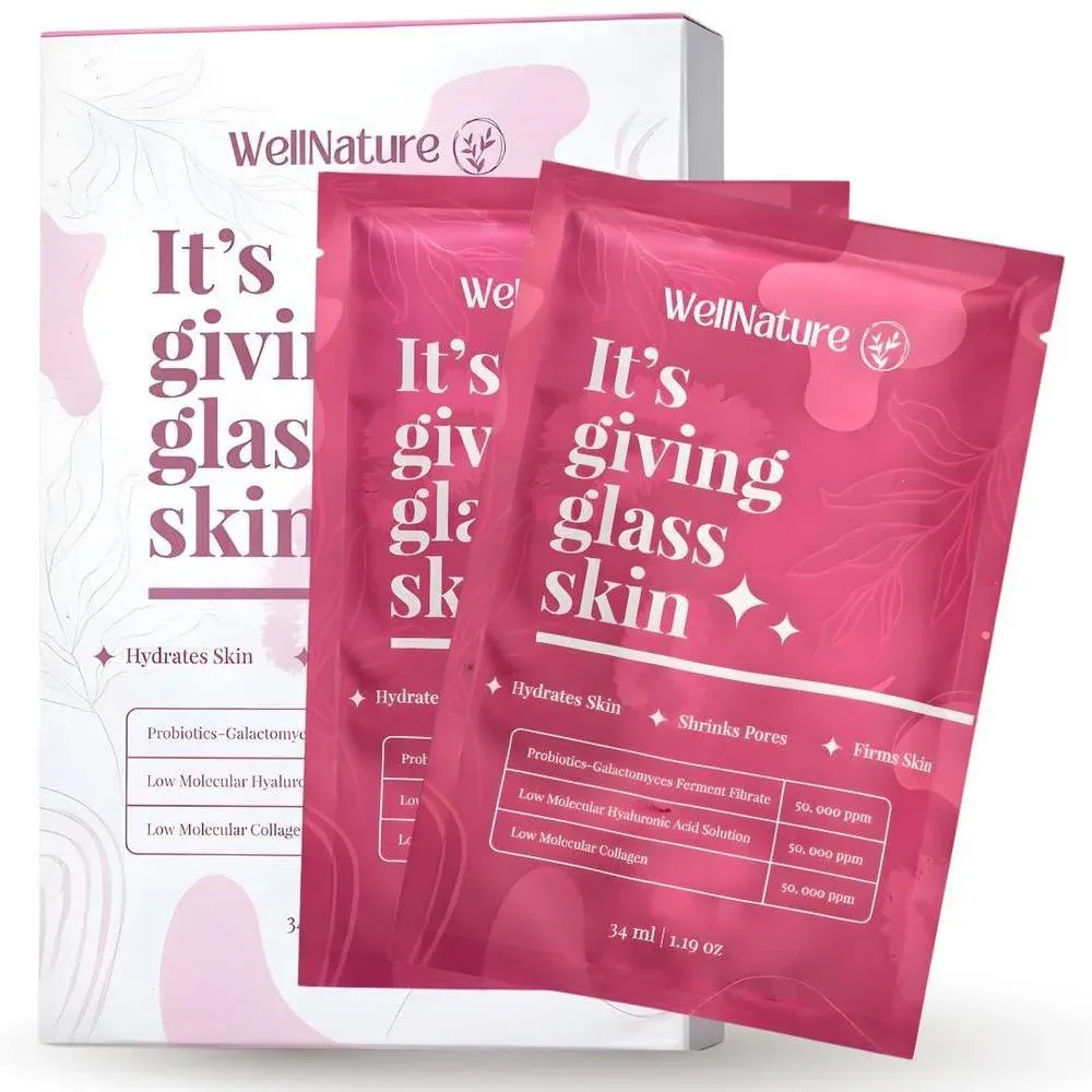 Mascarilla Facial Nocturna WellNature Bio-Collagen Hidrogel, Pack de 4