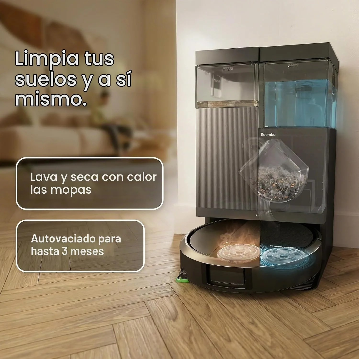 iRobot Roomba 415X Robot Vacuum & Mop Combo, 20,000Pa, 90 Days Self-Emptying, Multifunction Dock Self-Cleaning & Hot Dry, Smart Obstacle Avoidance, Lifting Spinning Mops, Ideal for Pet Hair