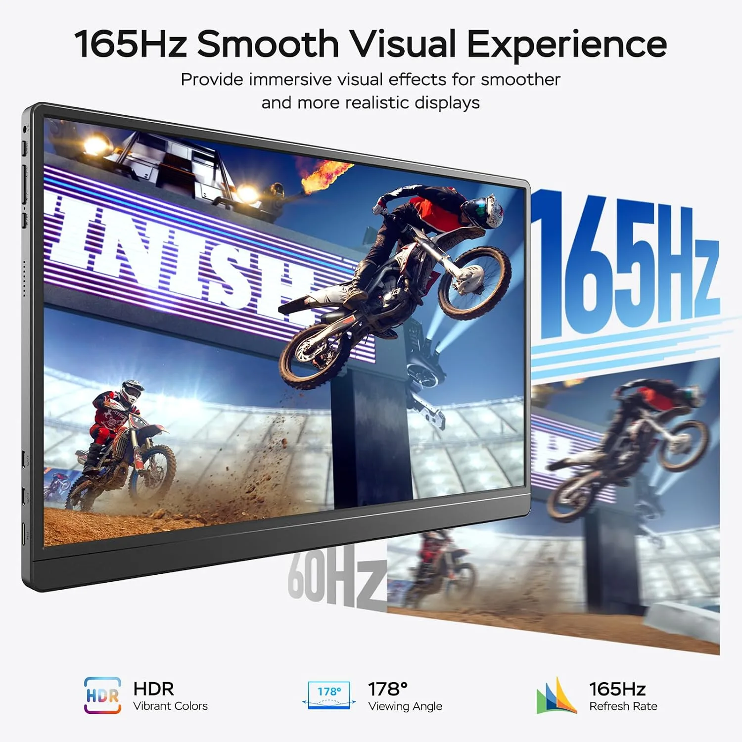 MNN 17.3" QHD 165Hz USB-C HDMI Gaming Monitor