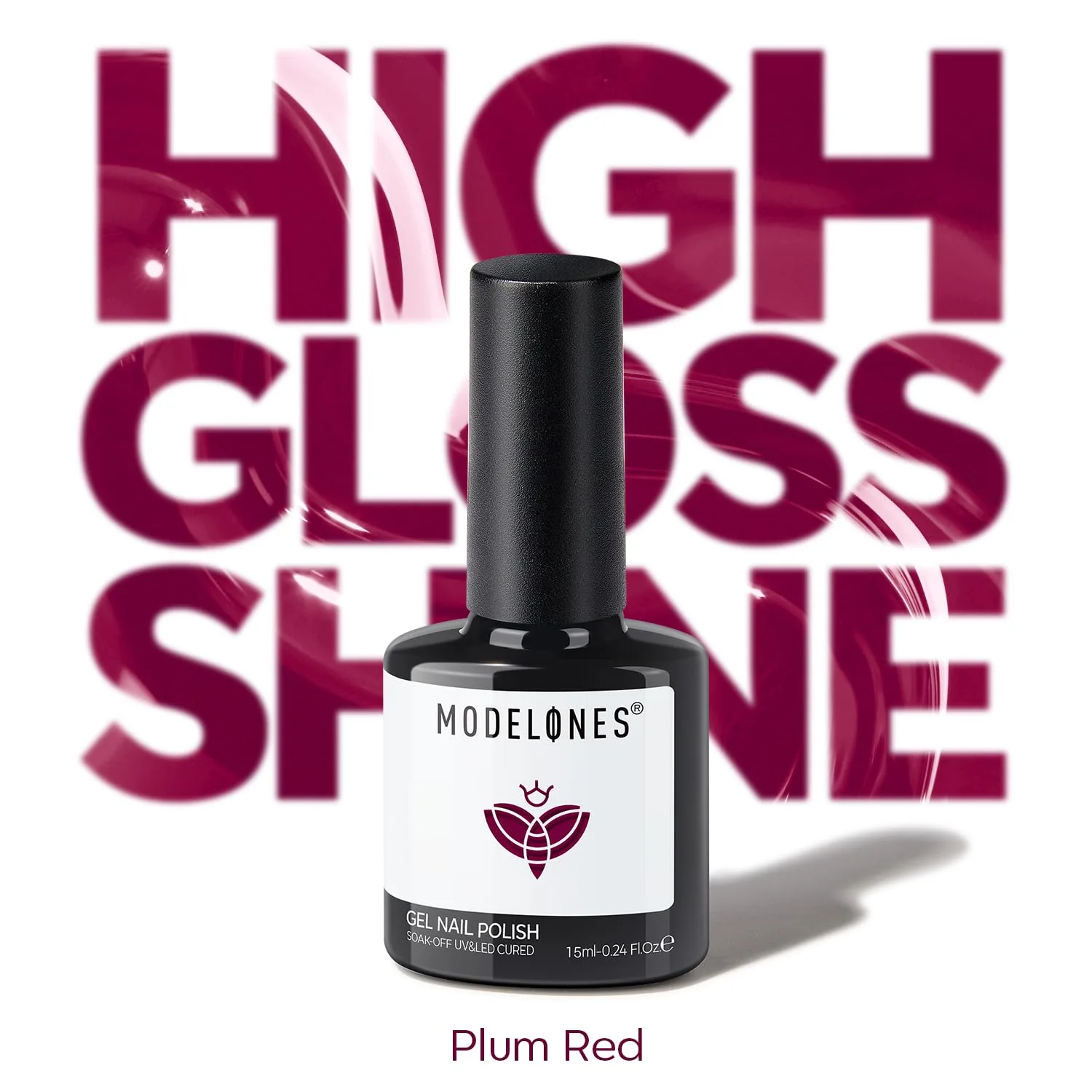 modelones Plum Red Gel Nail Polish, 28+Days Long-Lasting