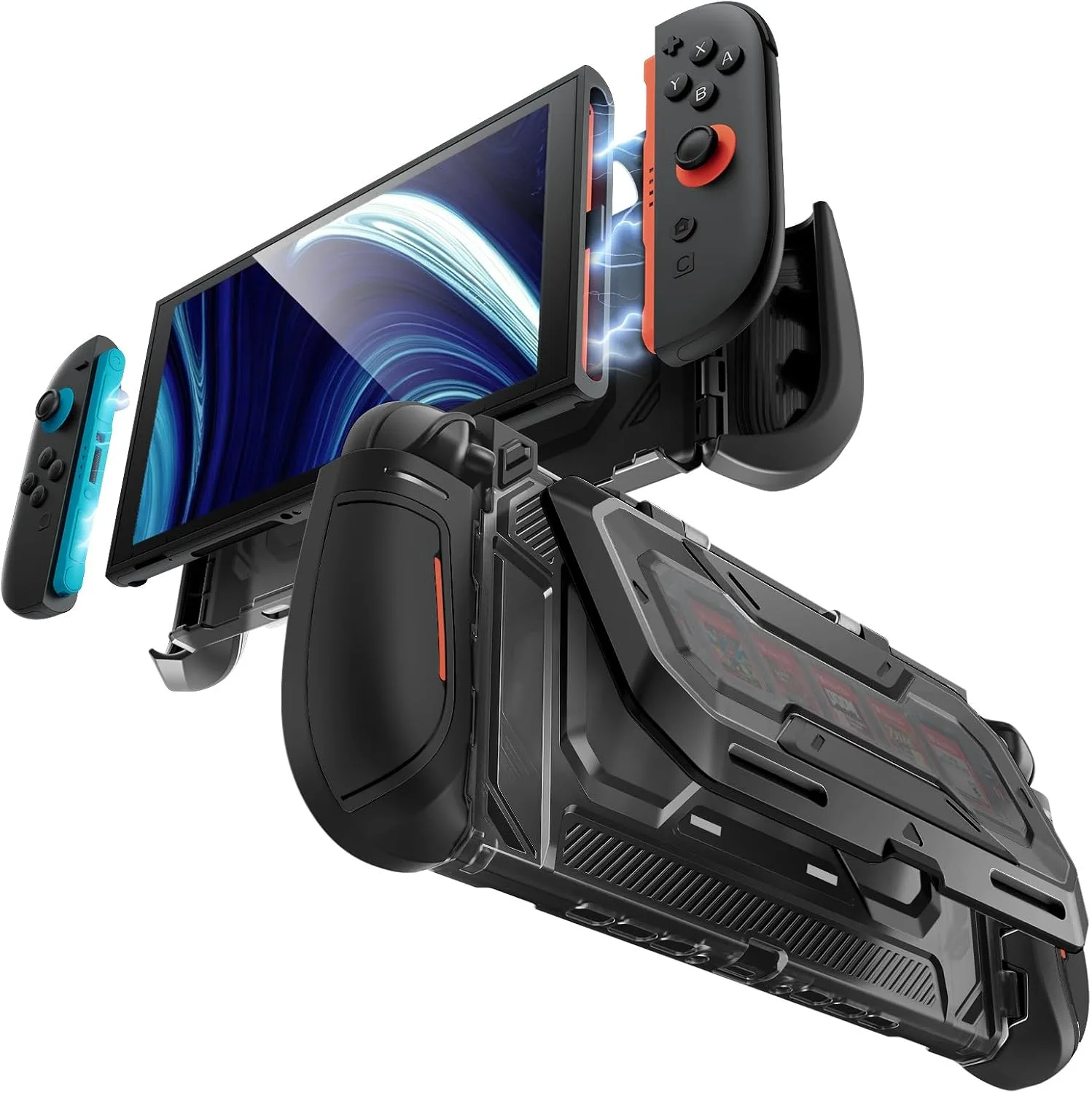 Mumba Titan Case for Nintendo Switch 2 with Kickstand & 7 Card Slots, Black