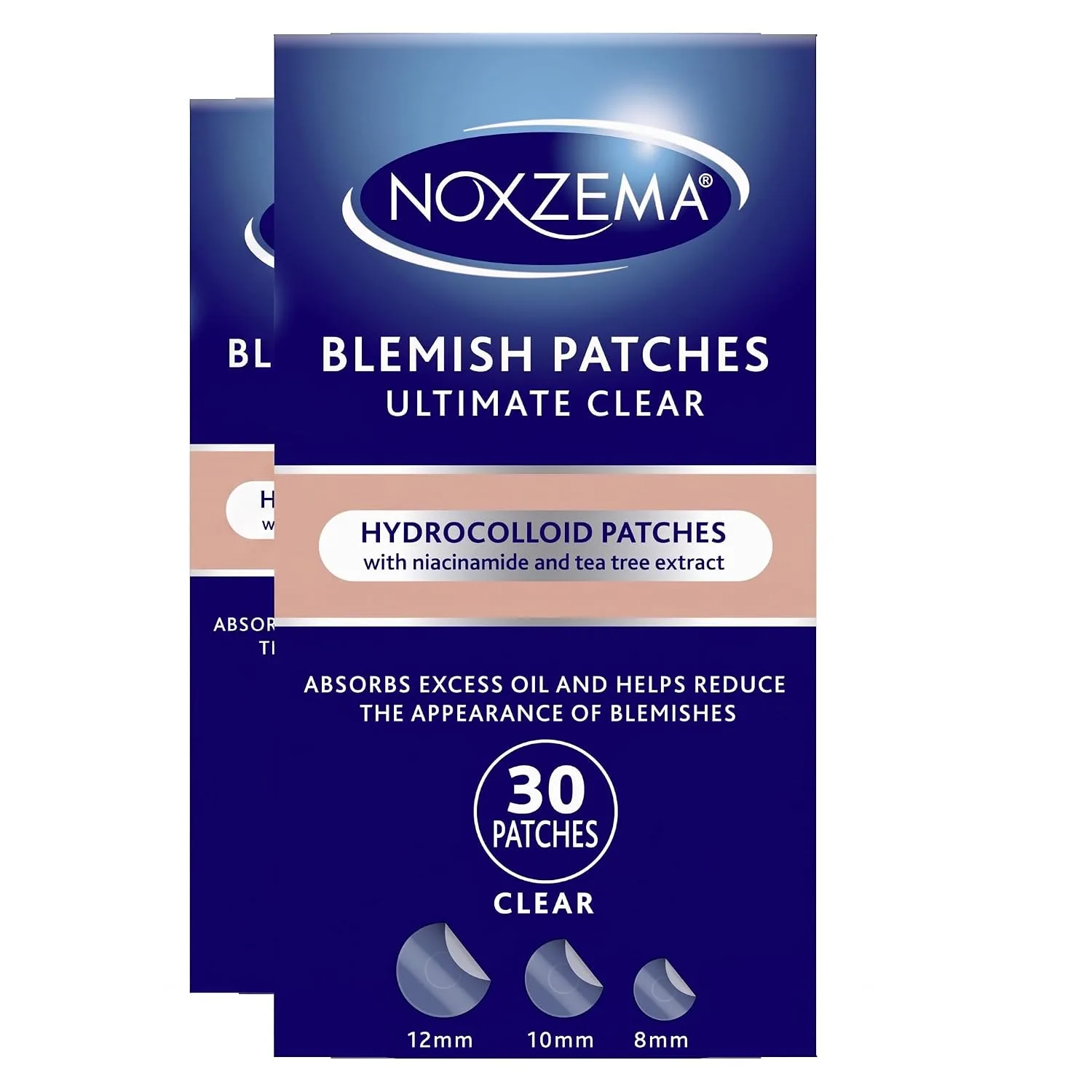Noxzema Pimple Patches with Niacinamide & Tea Tree Extract, Hydrocolloid Acne Treatment for Face Blemishes, Absorbs Oil & Reduces Breakouts, Dermatologist Tested, 30 Count (Pack of 2)