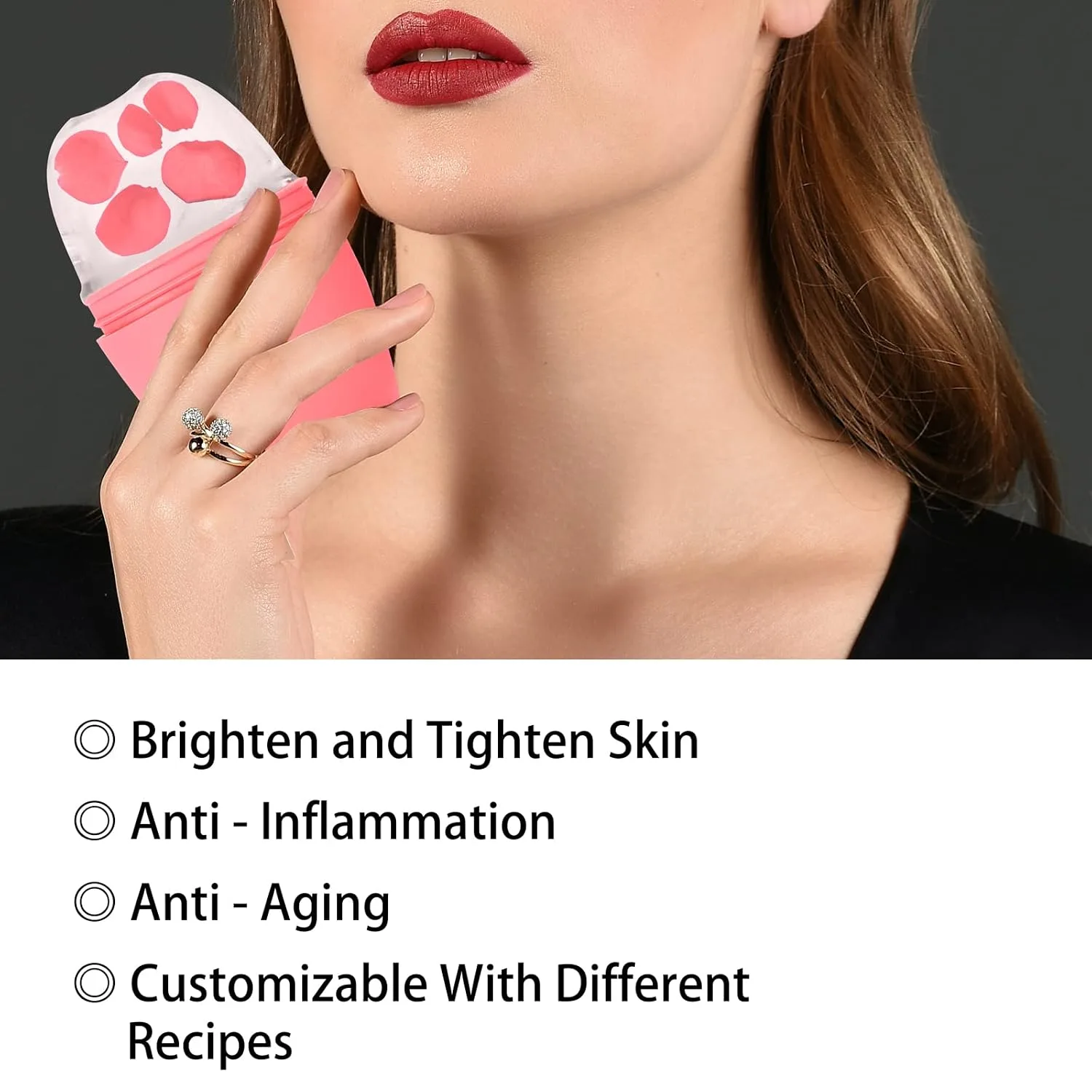 Evmliy 2Pack Ice Face Roller, Silicone Ice Roller for Face to Tighten and Lift Skin, Ice Mold for Face & Eye Puffiness Relief, Reusable Facial Mold for Neck Natural Glow, Skin Care for Women Beauty