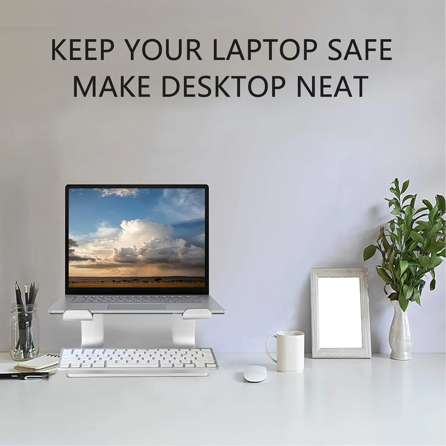 Urmust Laptop Stand for Desk, Silver, Up to 15.6" Laptop