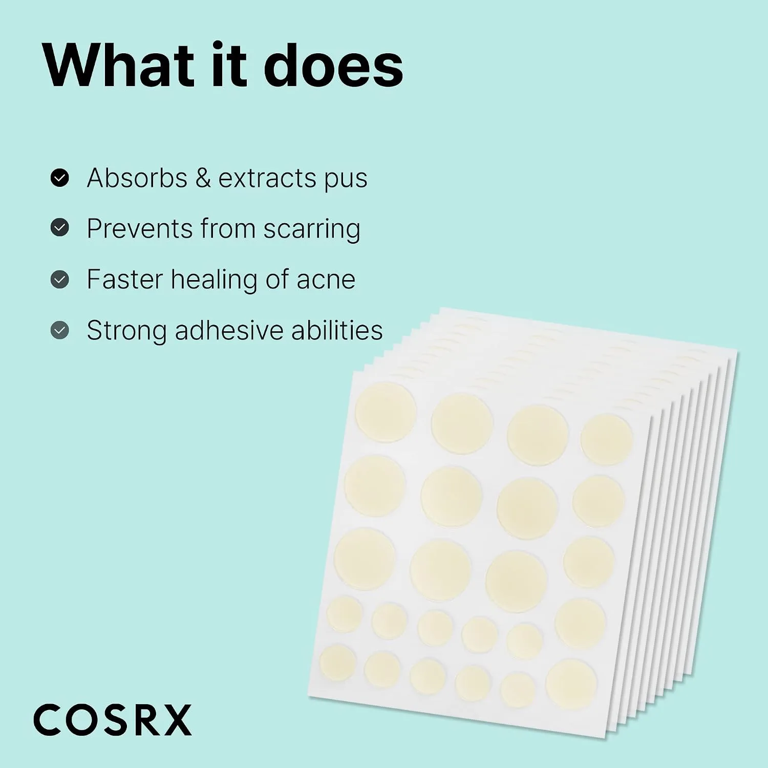 COSRX Acne Pimple Patches Absorbing Hydrocolloid Spot, 3 Size (240 Count)