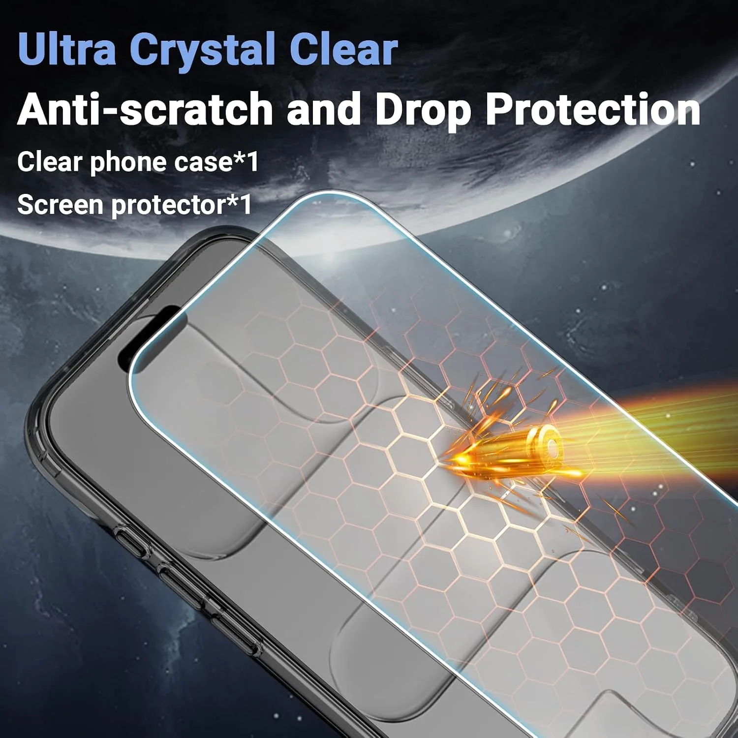 Temdan for iPhone AIR Case with Screen Protector Clear Black