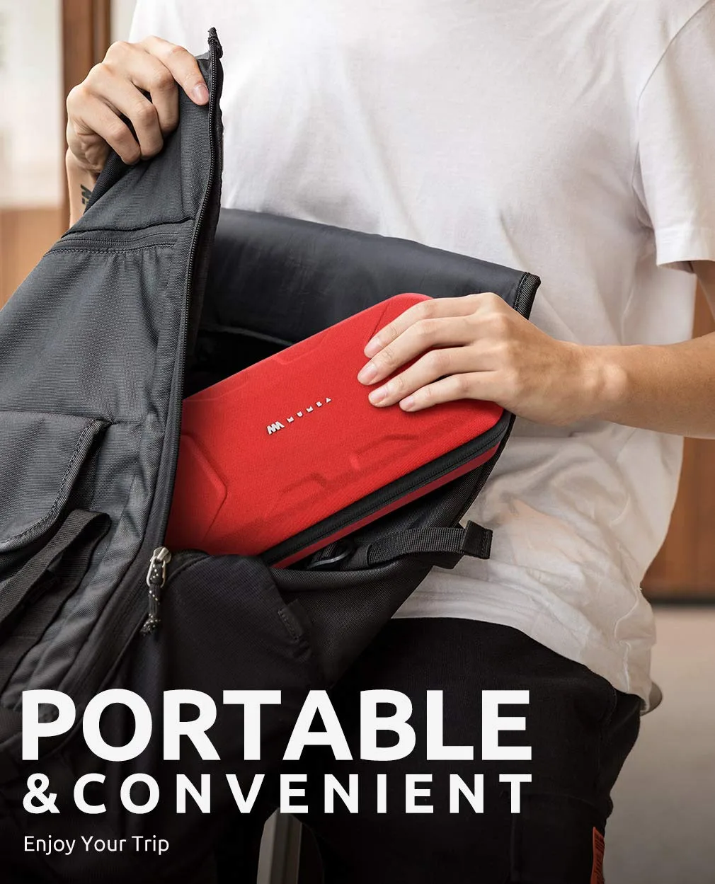 Mumba Carrying Case for Nintendo Switch OLED & Nintendo Switch 1, [Fits Protective Cases][Plus Version] Protective Hard Shell Travel Carry handbag Pouch for Blade/Battle/Rugged Protective Case (Red)