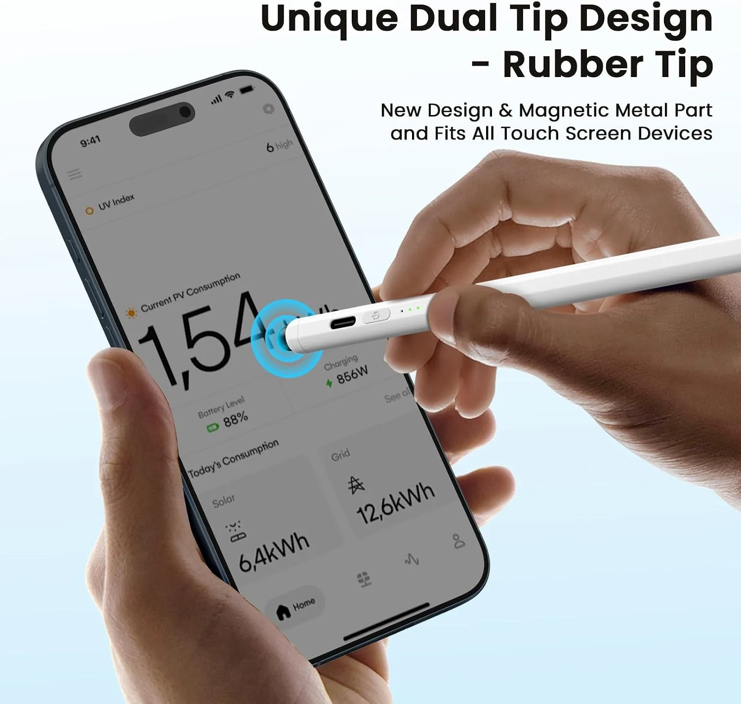 Hastraith Dual Tip Stylus Pen for iPad(2026-2018),13 Mins Fast Charge with Tilt Sensitivity and Palm Rejection for iPad 11/10/9/8/7/6th Gen,Air 7/6/5/4/3/M3/M2,Pro 13"/12.9"/11"/M4, Mini 7/6/5th,White