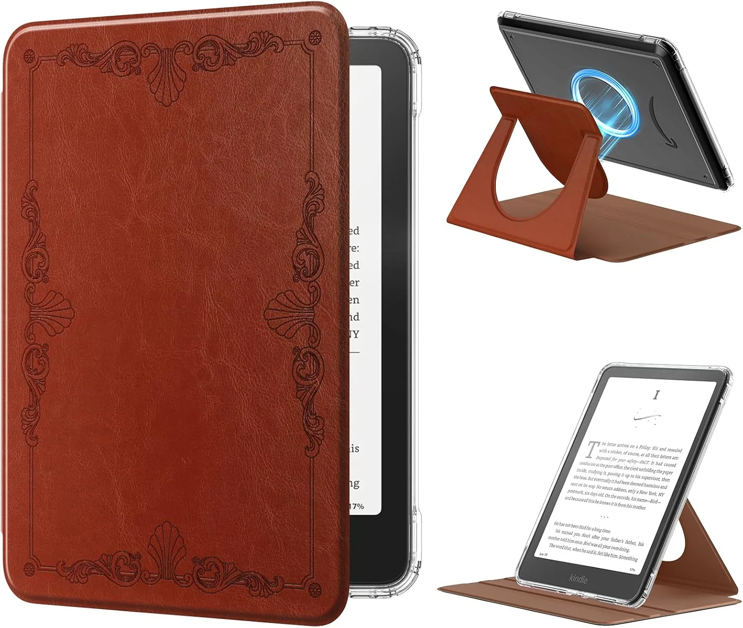 Estuche MoKo 360° Rotativo Desmontable para eBook Reader 7" Estilo Vintage