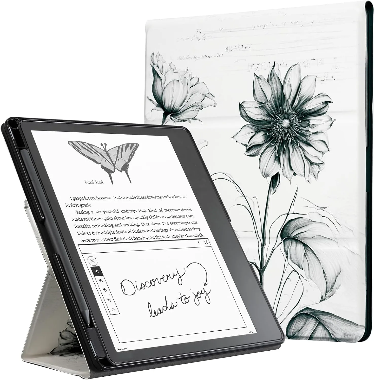 CoBak Stand Case for Kindle Scribe - Premium Folio Leather Cover with Pen Holder, Auto Sleep/Wake - Compatible with 10.2 Inch Kindle Scribe (2022/2024 Release)