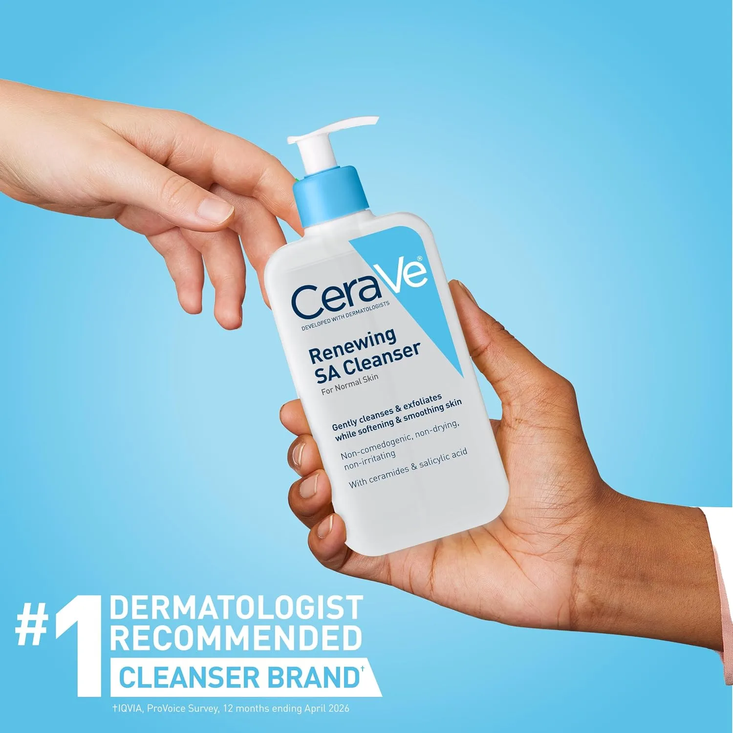 CeraVe Renewing Salicylic Acid Cleanser, Gentle Exfoliating Face Wash, 16oz