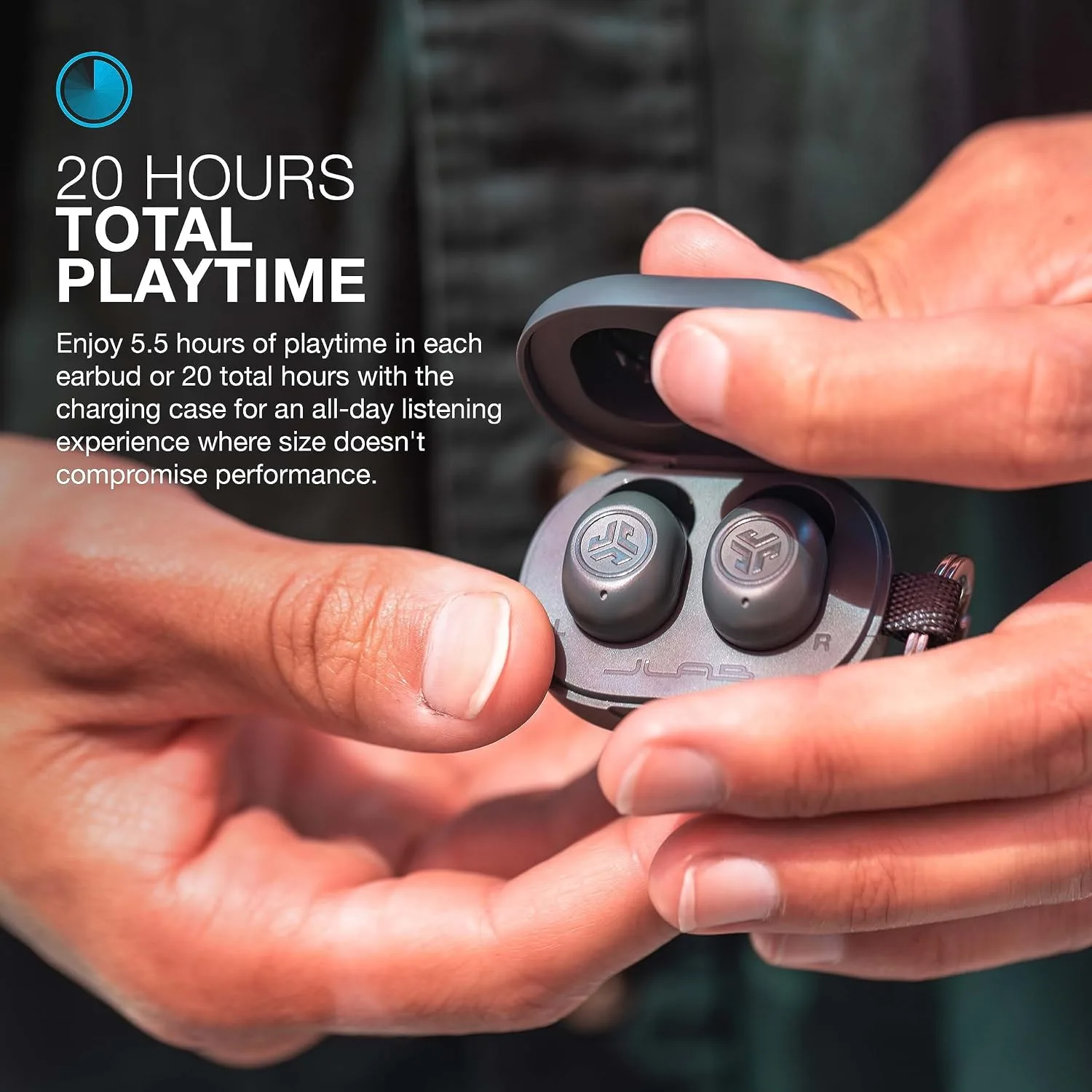 JLab JBuds Mini True Wireless Earbuds, Bluetooth Multipoint, Sage