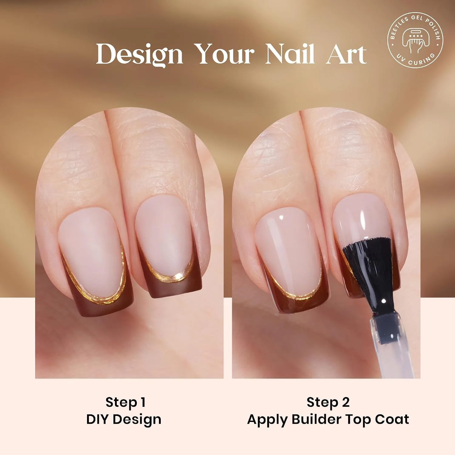 Beetles Full Press On Nails Kit - 7 Colors Short Square French Tip, 224Pcs