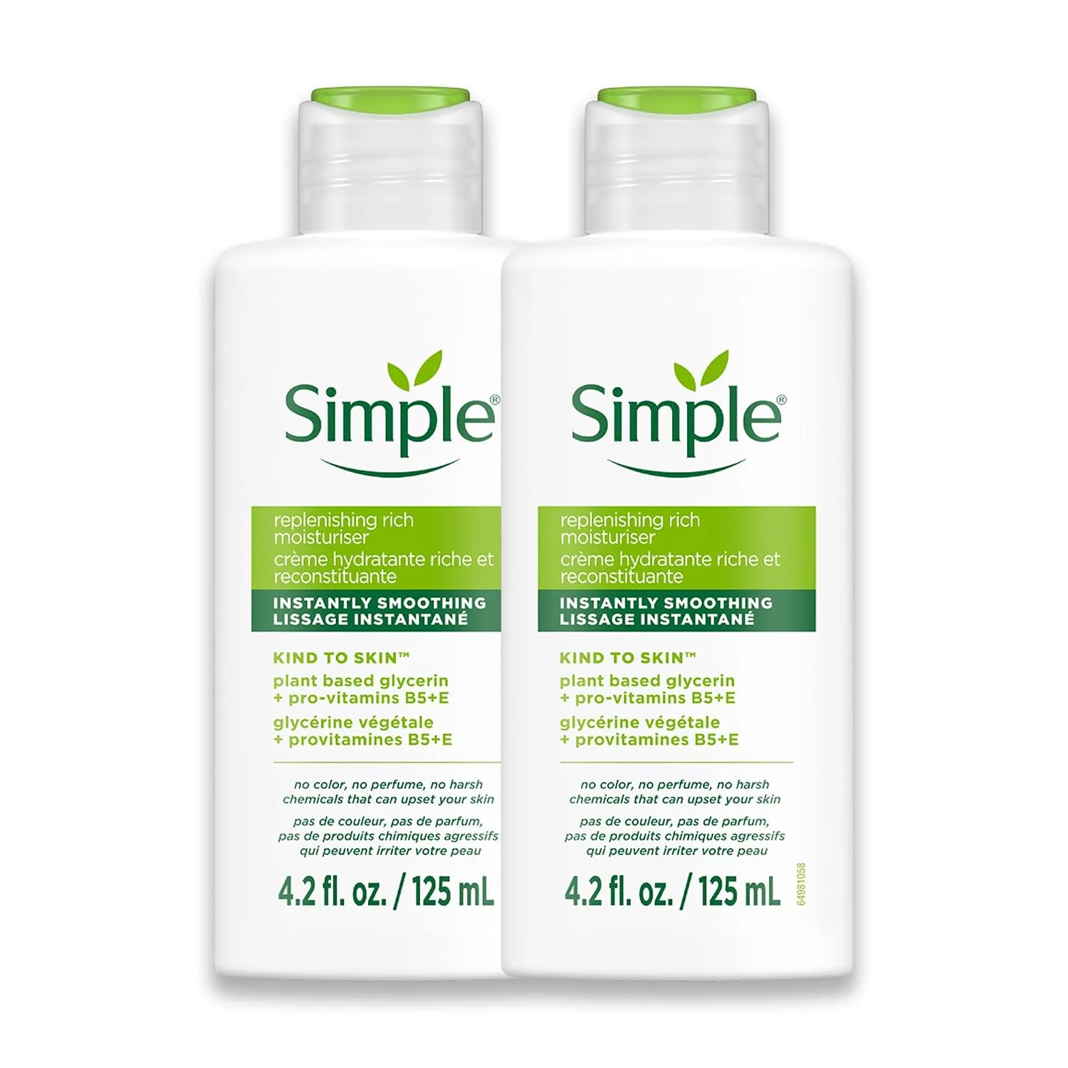Simple Kind To Skin Replenishing Rich Moisturizer - Face Cream Nourishes and Hydrates - Face Moisturizer with Niacinamide, Vitamins B5 and E - 2 pc