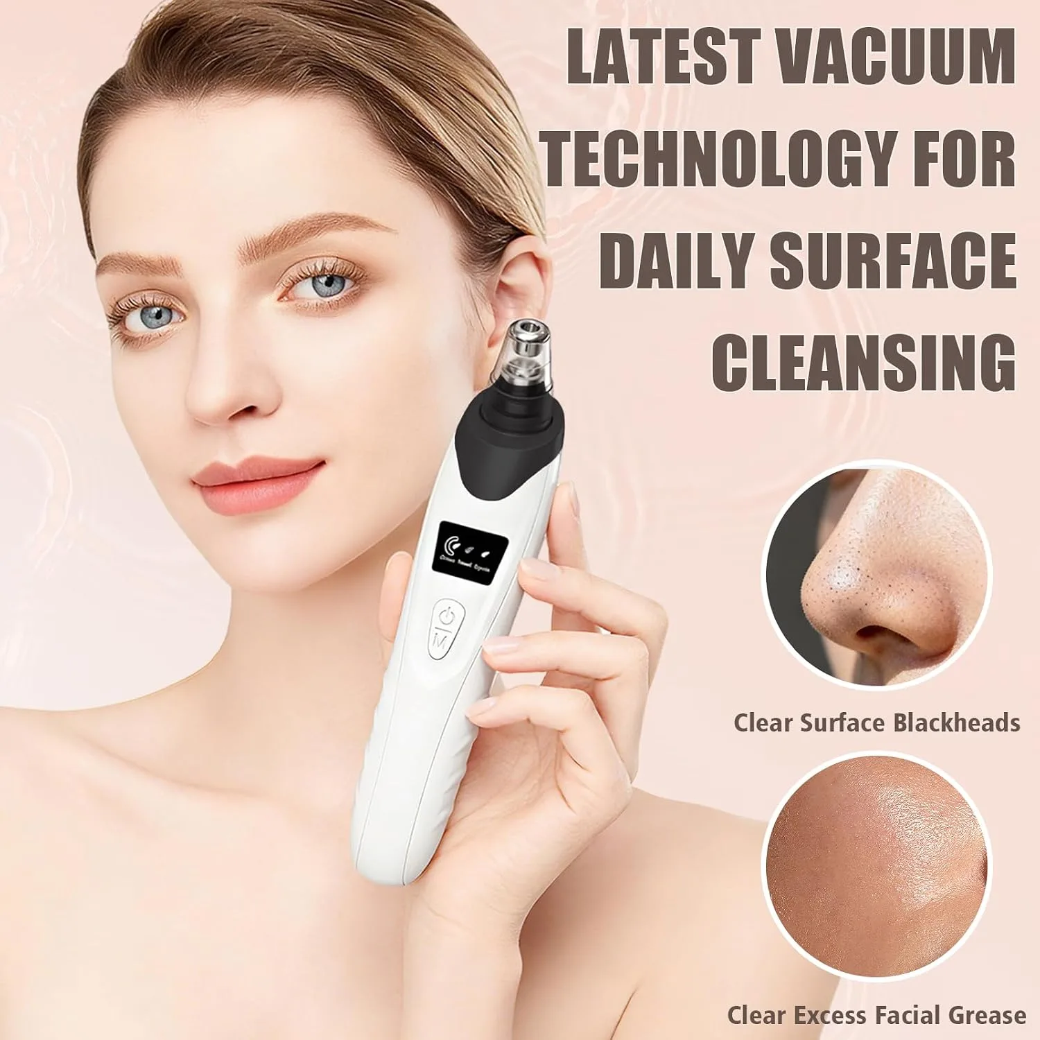 Blackhead Remover Pore Vacuum,Facial Pore Cleaner Blackhead Vacuum (Black)
