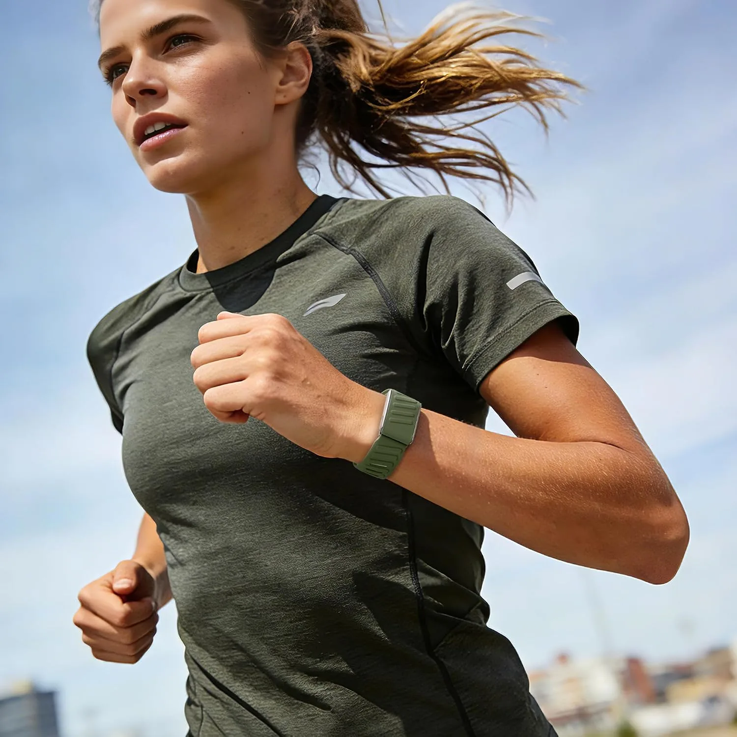 Getino Sport Band Compatible with Whoop 5.0 Bands One, Peak and Life/MG, Breathable Waterproof Silicone Adjustable Replacement Accessories Strap for Whoop Band 5.0 Fitness Activity Tracker, Green