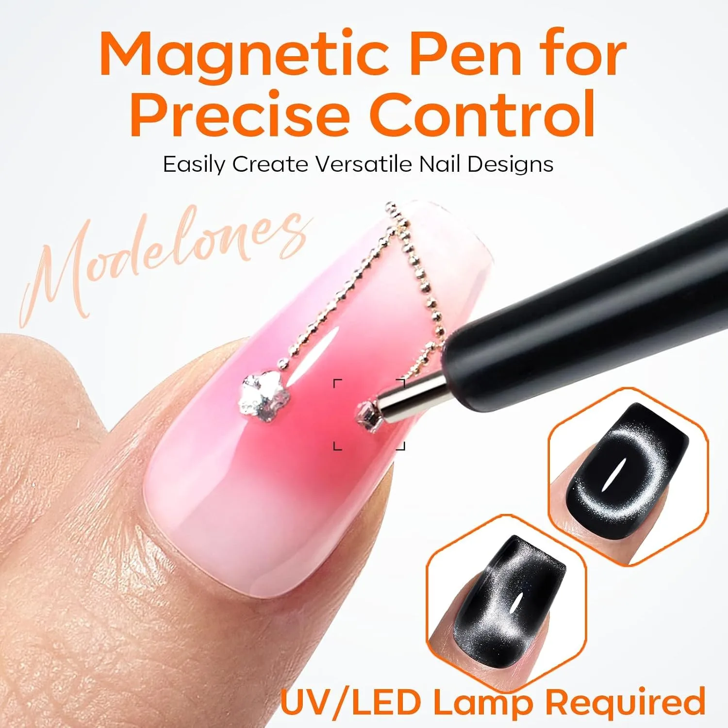 modelones Cat Eye Magnet 15PCS Brown Cat Eye Gel Polish Nail Stuff