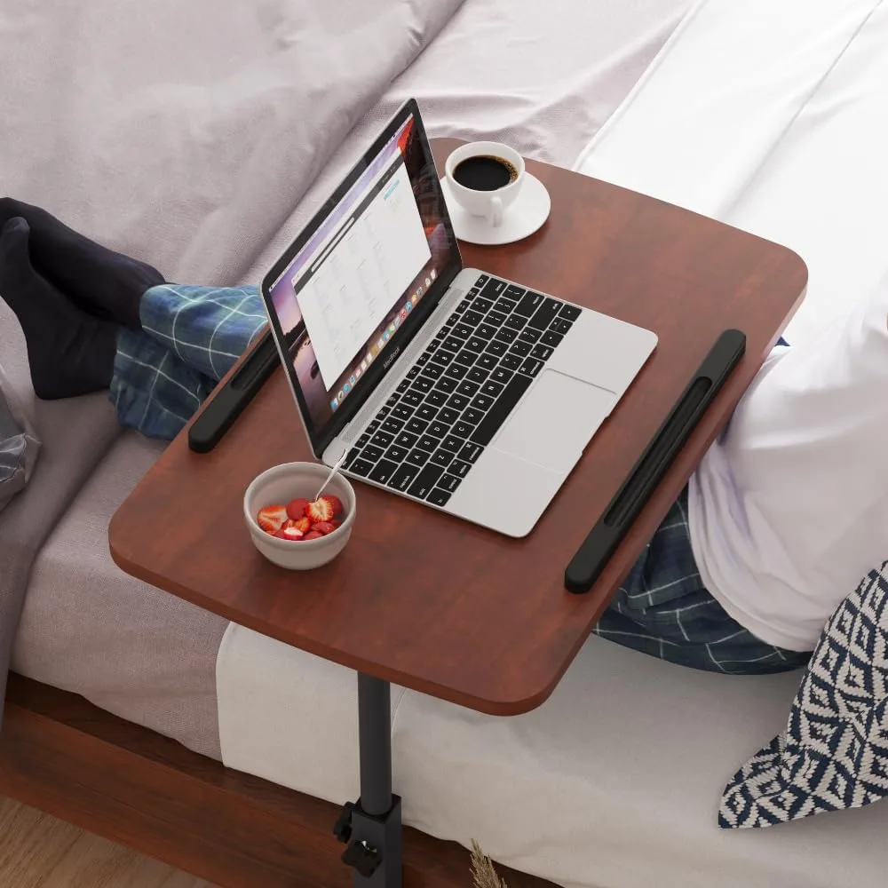 Laptop Table Mobile Adjustable Height Portable Desk Notebook Swivel PC Computer Rolling Desk with Wheels, Laptop Stand for Couch Bedside Hospital Bed Table