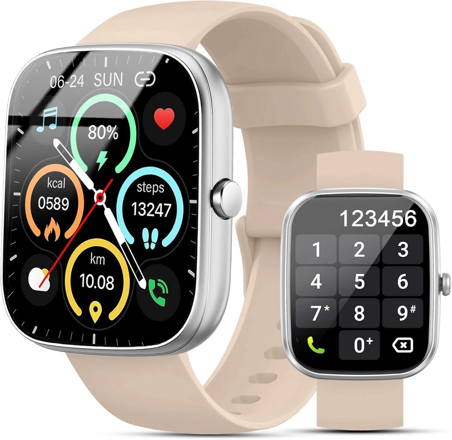 Smart Watch for Men Women, 1.91" Smartwatch (Answer/Make Call) Beige