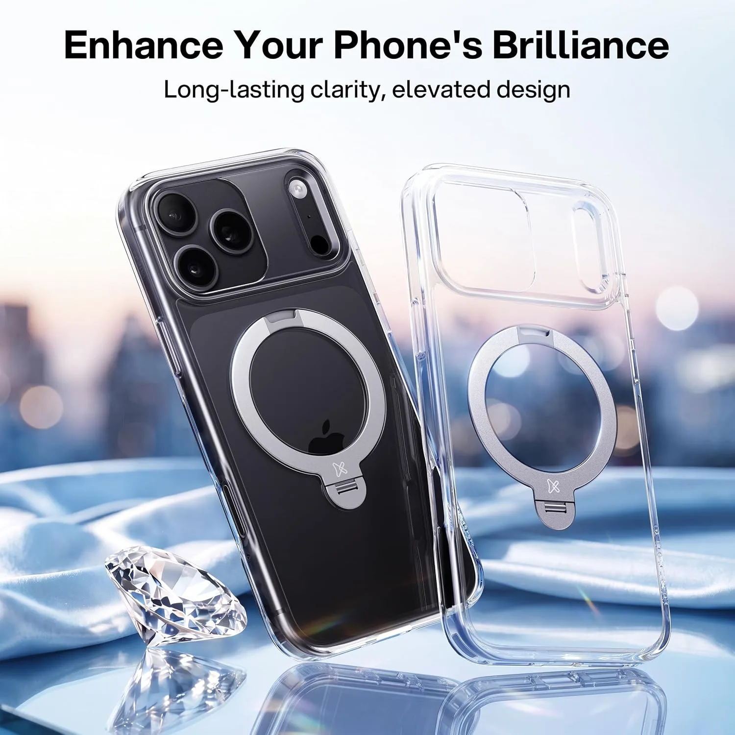 CASEKOO Clear 360 Spin Magnetic Stand for iPhone 18 Pro Max Case