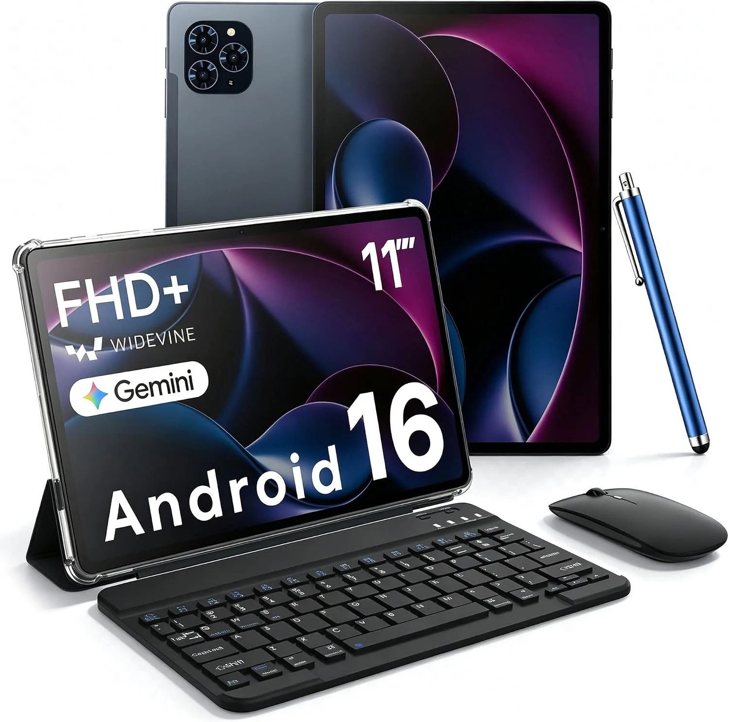 Upgrade 11 inch Android 16 Tablet with Keyboard, Gemini Ai, 24GB+128GB+2TB