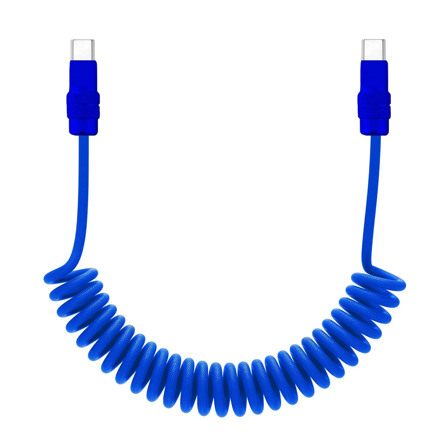 chubbycable USB C to C 240W Coiled Charging Cable, All Dark Blue, 6FT