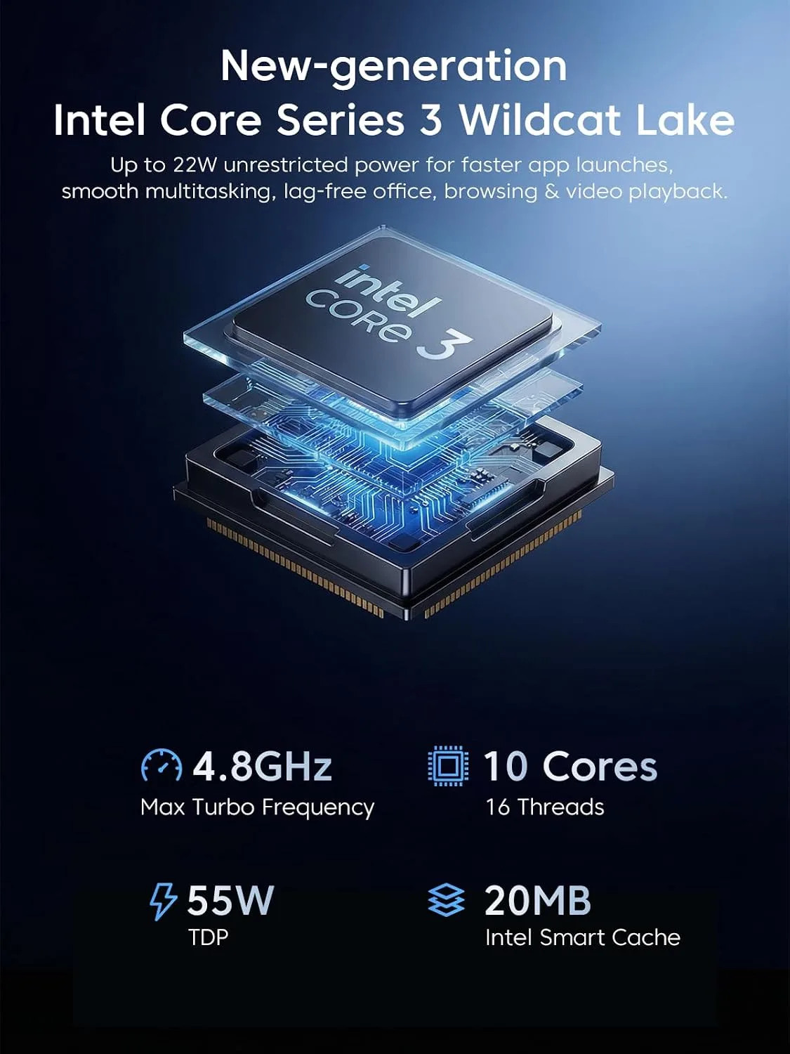 KAMRUI Pinova P2 Intel Core 3 304 Mini PC 12GB RAM 256GB SSD