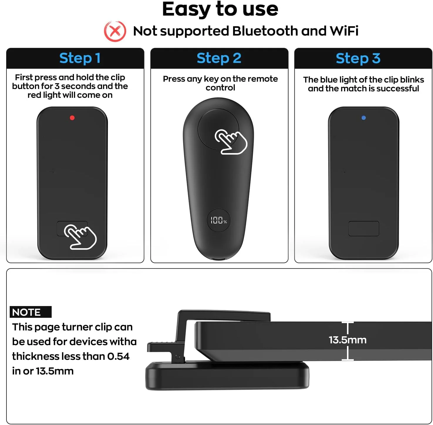 Remote Page Turner for Kindle Paperwhite Scribe Accessories