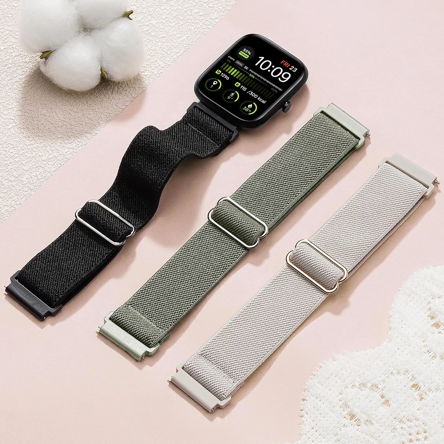 3 Pack Stretchy Nylon Bands for IDW13,IDW16,IDW19 Smartwatch Bands, 22mm Elastic Straps for Fitpolo IDW13/Woneligo W13/FITVII HM57, TOOBUR/ENOMIR/MILOUZ/Gydom/Faweio/Amzhero/Tensky IDW19 Smart Watch for Women Men