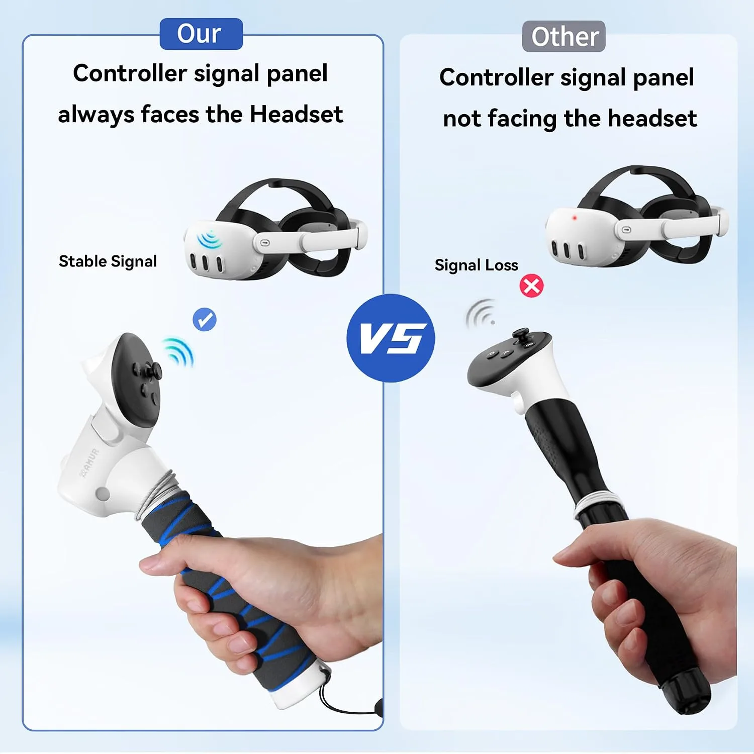 AMVR Upgraded Gorilla Tag Long Arms Controller Extensions Compatible with Meta/Oculus Quest 3S/Quest 3 Accessories, VR Sticks, Beat Saber Handles, Golf Club Attachment, Extension Grips, for VR Game