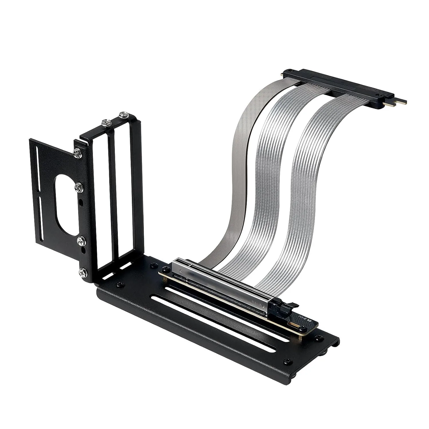 PCIE 5.0 Riser Cable with 3 Slots Vertical GPU Mount Bracket Kit, Gen 5 GPU Graphics Card Extension Cable, PCI-E 16X 128GB/s Compatible with PCIE 4.0 and WRX80/ 90E, RTX4090/ 5090/ RX7900XTX, 300mm