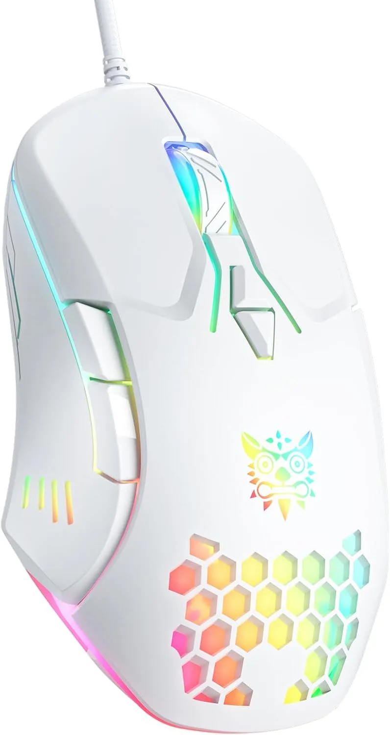 Mouse Gamer Onikuma M530 Blanco con sensor PMW3389 y 7 botones programables