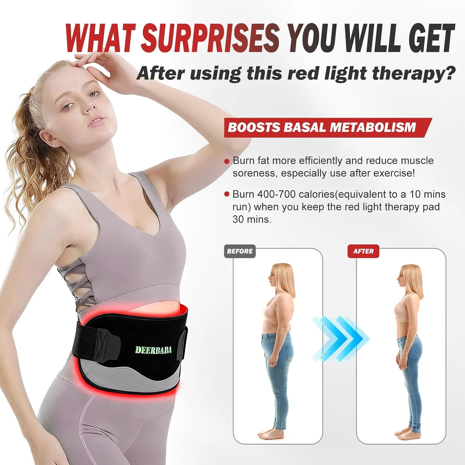 Red-Light-Therapy-for-Body,FSA Eligible HSA 2026 Upgraded | 4 Modes 5 Stage Power Medical-Grade TPU Mat for Body Pain Relief,20"x 9"Dual Wavelength Infrared Red Light Blanket LEDs