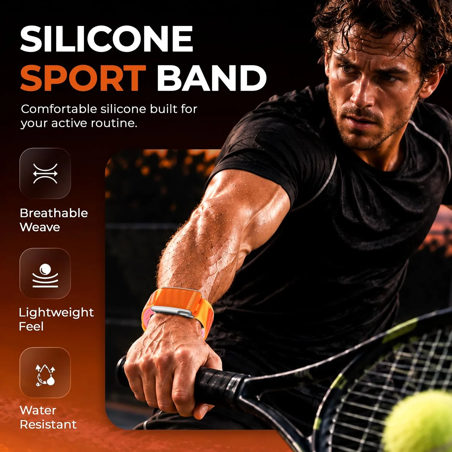 DADO Silicone Sport Replacement Band Compatible with WHOOP 5.0, One, Peak, and Life Fitness Tracker – Breathable, Durable & Comfortable | Not for Whoop Gen 4