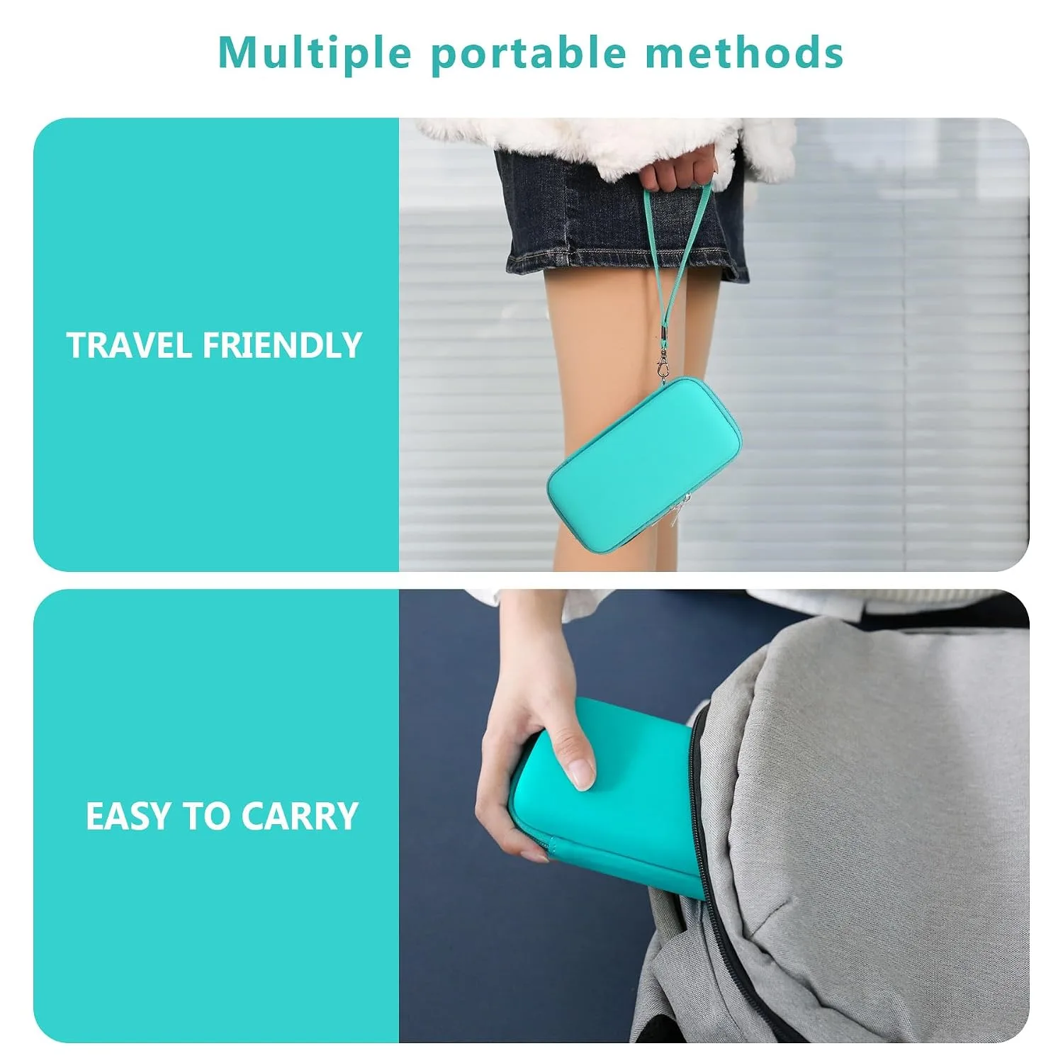 Supmay Hard Carrying Case Compatible with Nintendo DS Lite NDSL, Gameboy Advance Games Storage Holder Travel Bag with Mesh Pocket for USB Charging Cable, Stylus, Earphones, Game Cartridge, Green