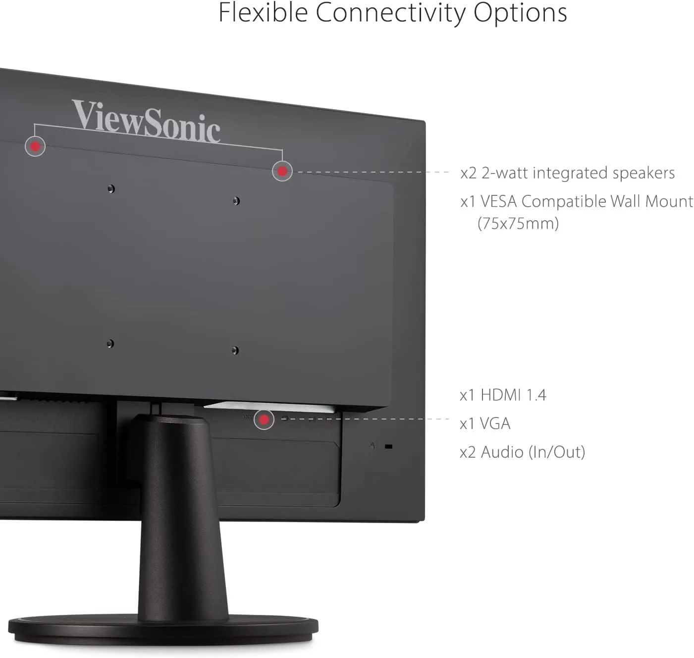 ViewSonic VS2247-MH 22 Inch 1080p Monitor, 100Hz Refresh Rate for Smooth Home and Office Viewing, Eye Care Technology, Thin Bezels, HDMI, and VGA Inputs