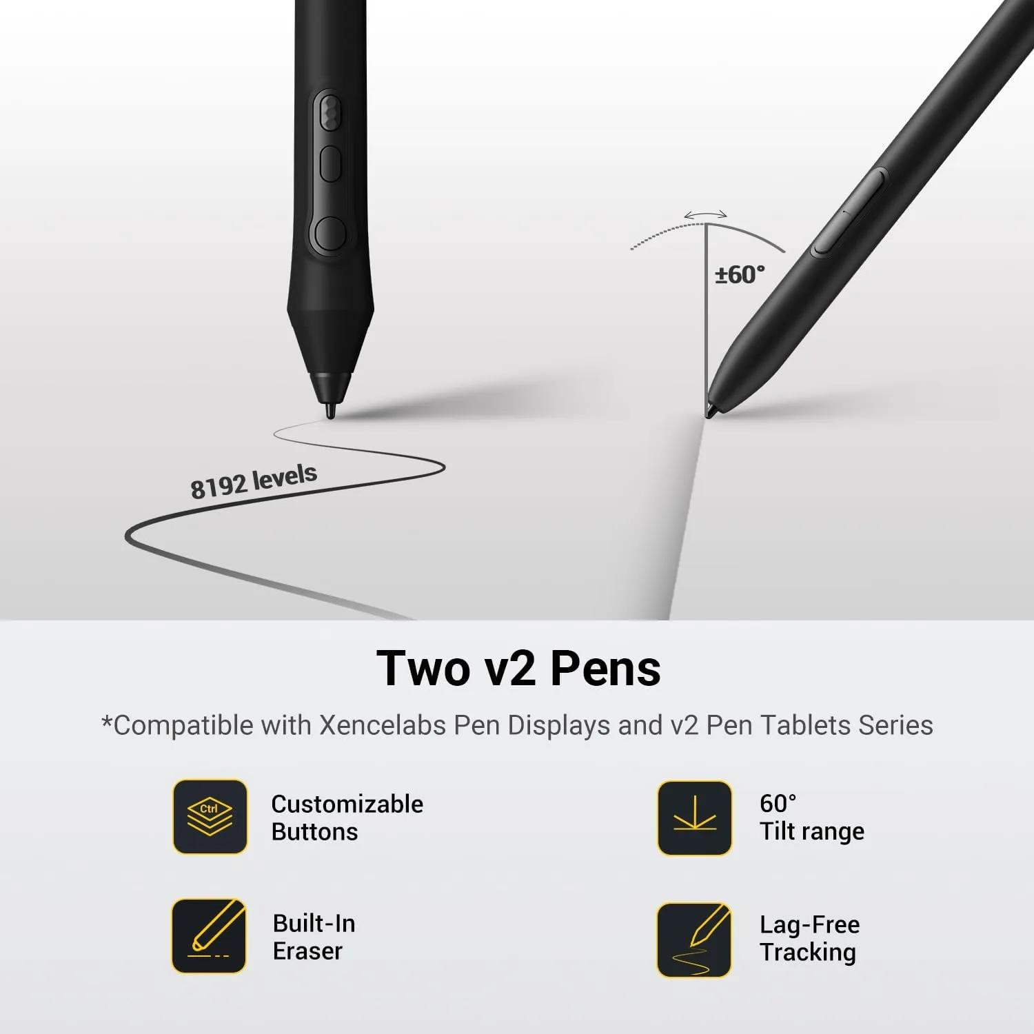 Xencelabs Pen Tablet Medium Bundle v2, Studio Level Drawing Tablet, HP Anyware Support Graphic Tablet with Two v2 Pens and Quick Keys, Private Bluetooth 5.0 Wireless Connection for Win/Mac/Linux