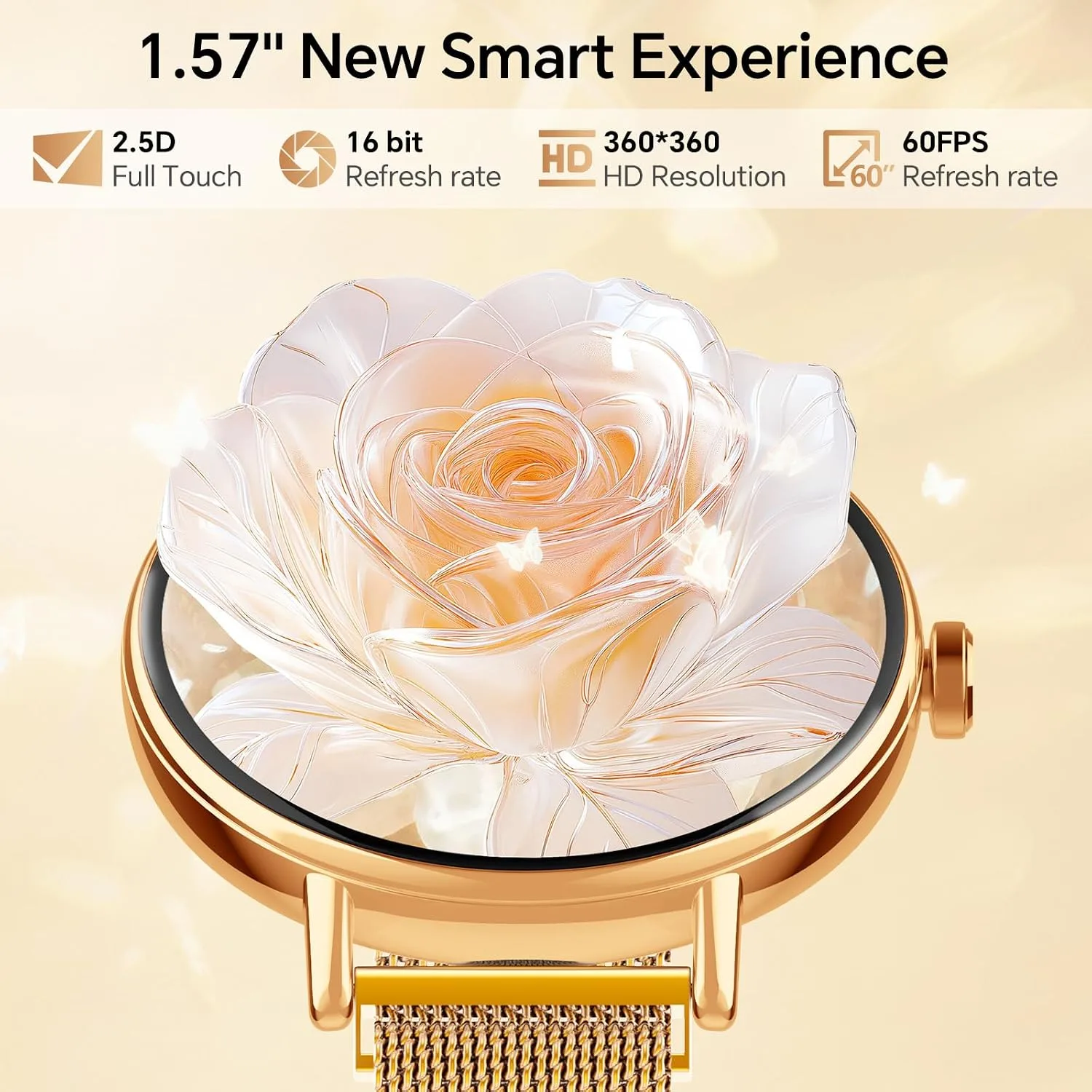 Yoever Smart Watch for Men Women,1.57" Touchscreen,Round Fitness Trackers