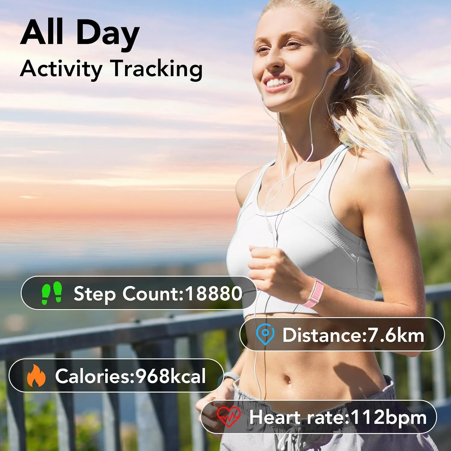 Health Activity Fitness Trackers, 2026 Wearable Smart Bracelet, 120+ Sport Modes Smart Band, All-Day Continuous Heart Rate Blood Pressure Stress HRV Monitor