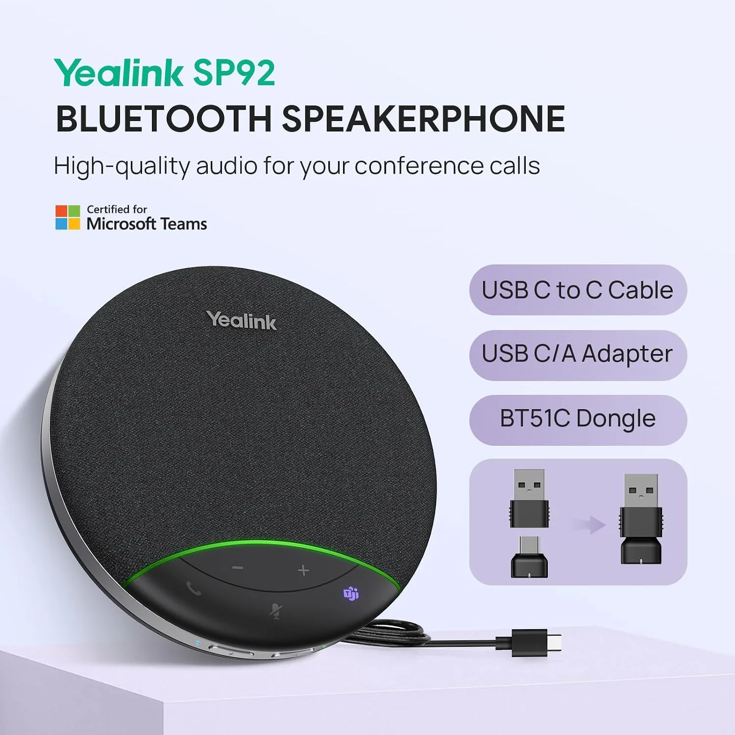 Yealink SP92 Bluetooth Speakerphone USB Conference Speaker and Microphone