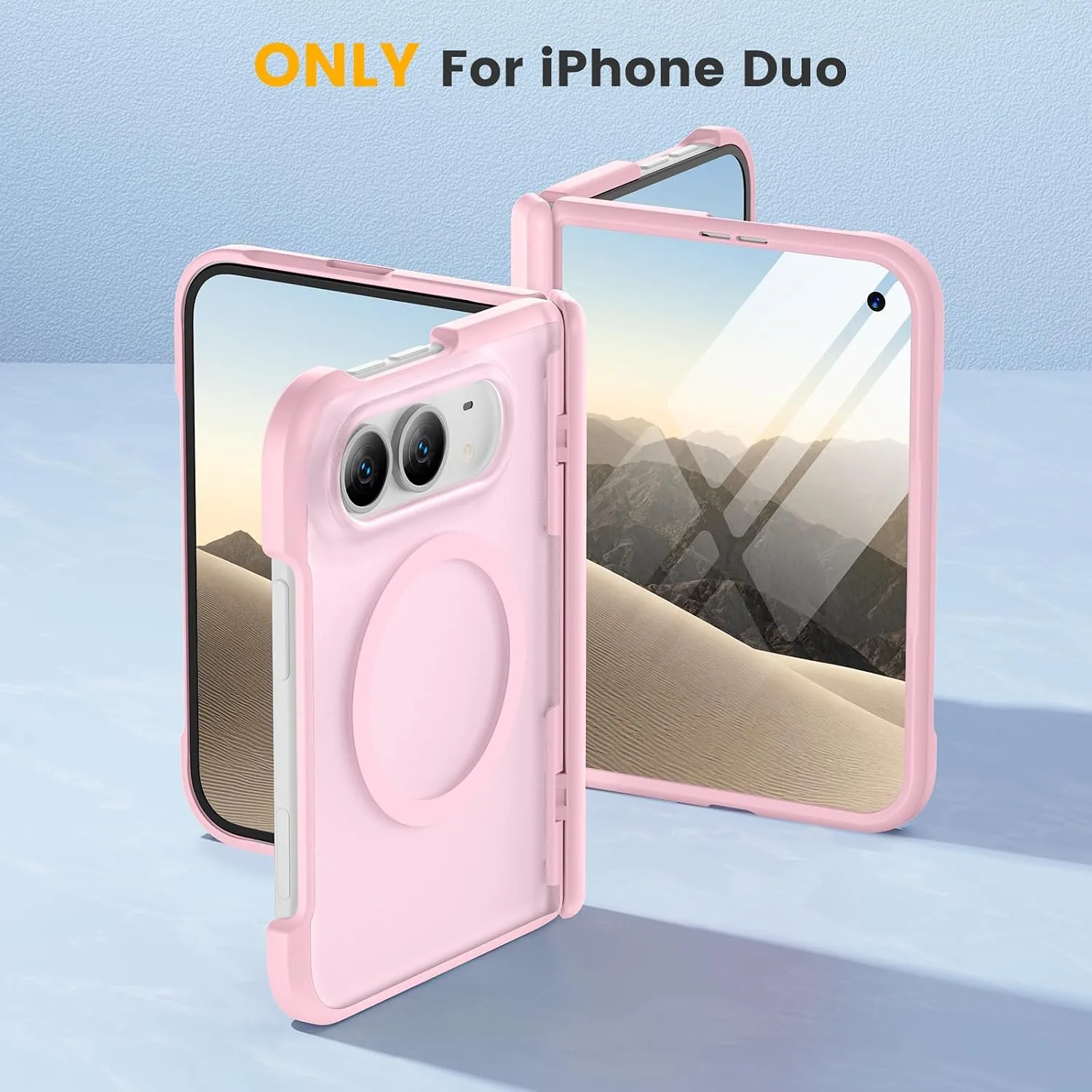Magnetic for iPhone Duo Case with Hinge Protection, Fit for MagSafe Pink
