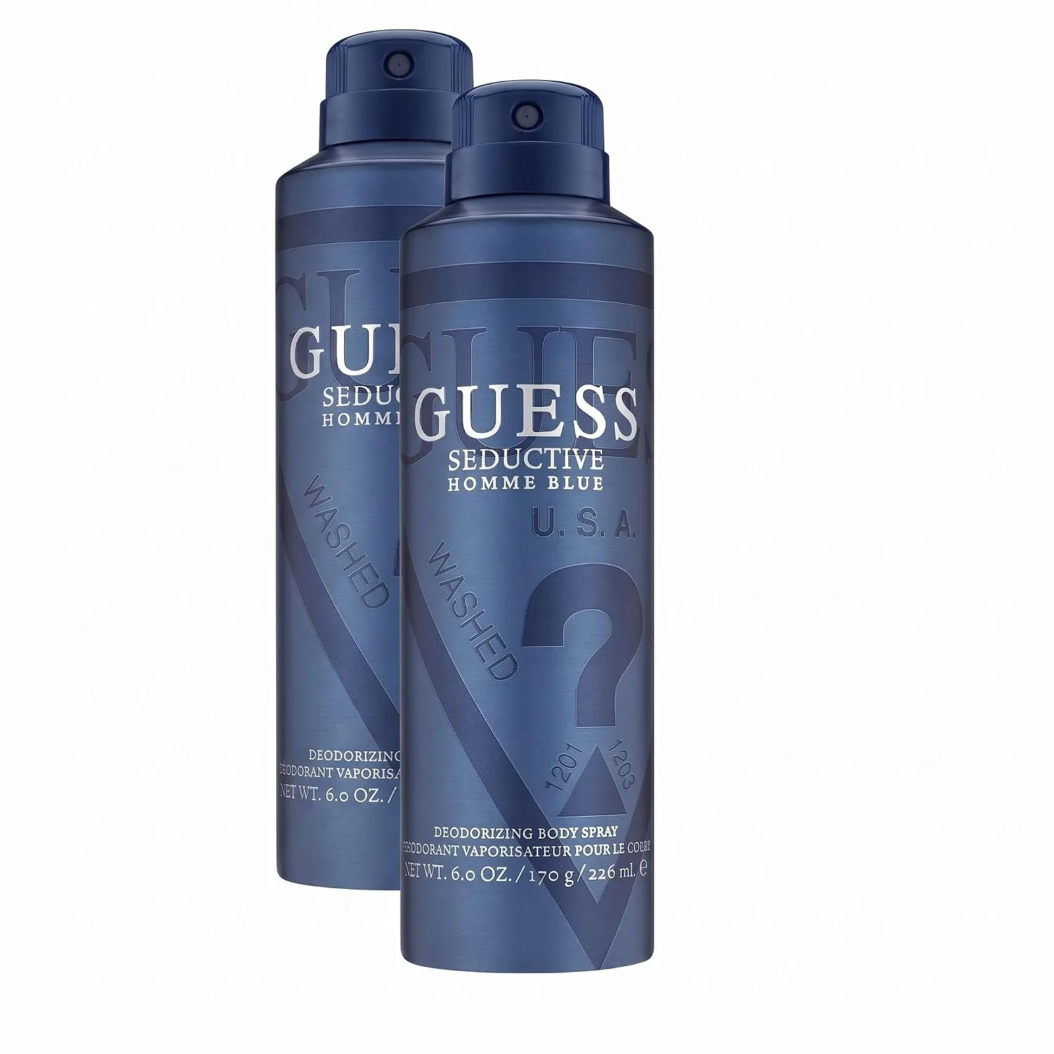 Guess Men Body Spray, 6 Ounce | Seductive Homme Blue | Pack of 2