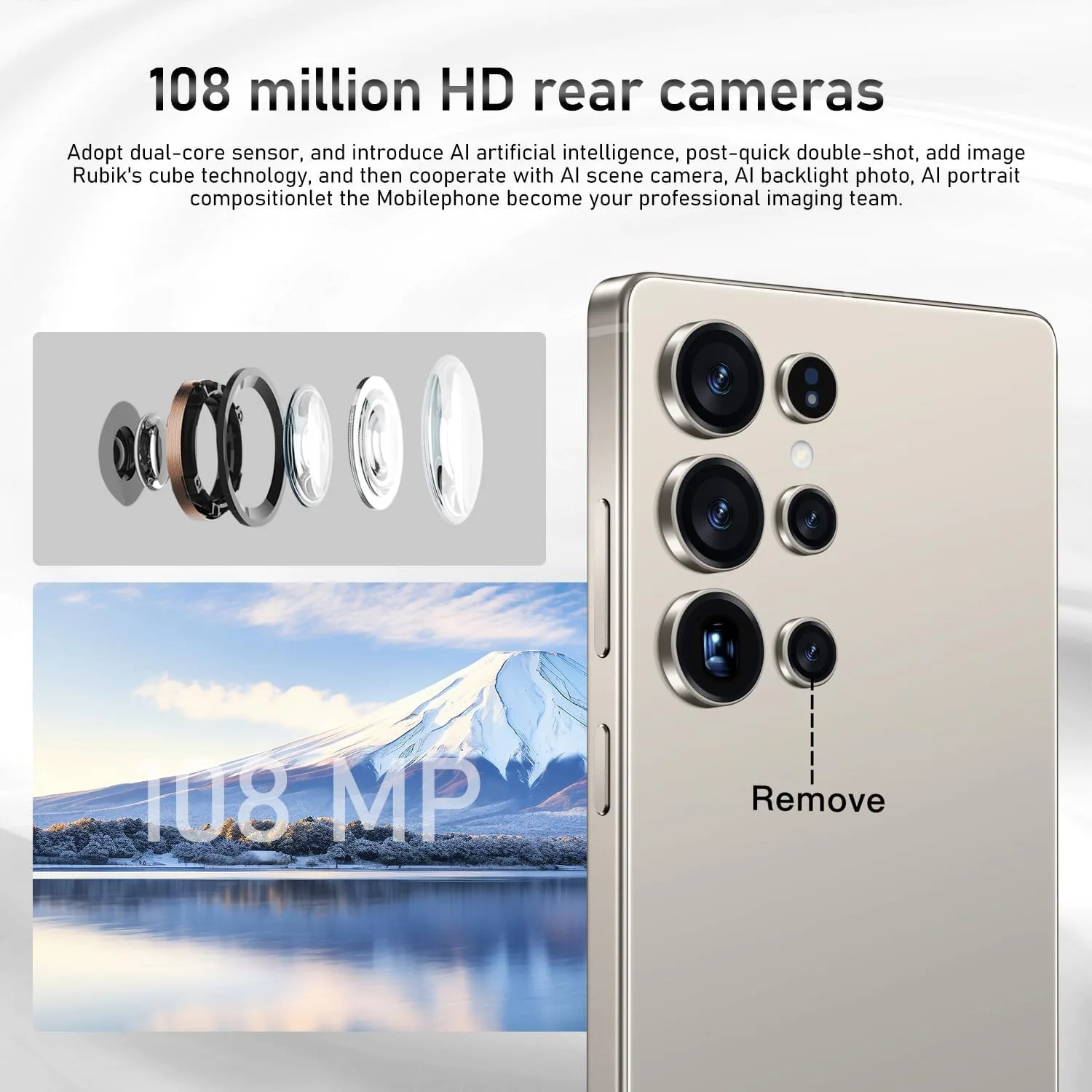 I25Ultra Unlocked Smartphone,16+512GB Unlocked Phone,6.9" HD+ Display,Built in Pen,Snapdragon 8 Gen3 7000mAh Dual Speakers 5G/Face ID/Fingerprint Lock/Dual SIM/GPS (Titanium Gray)