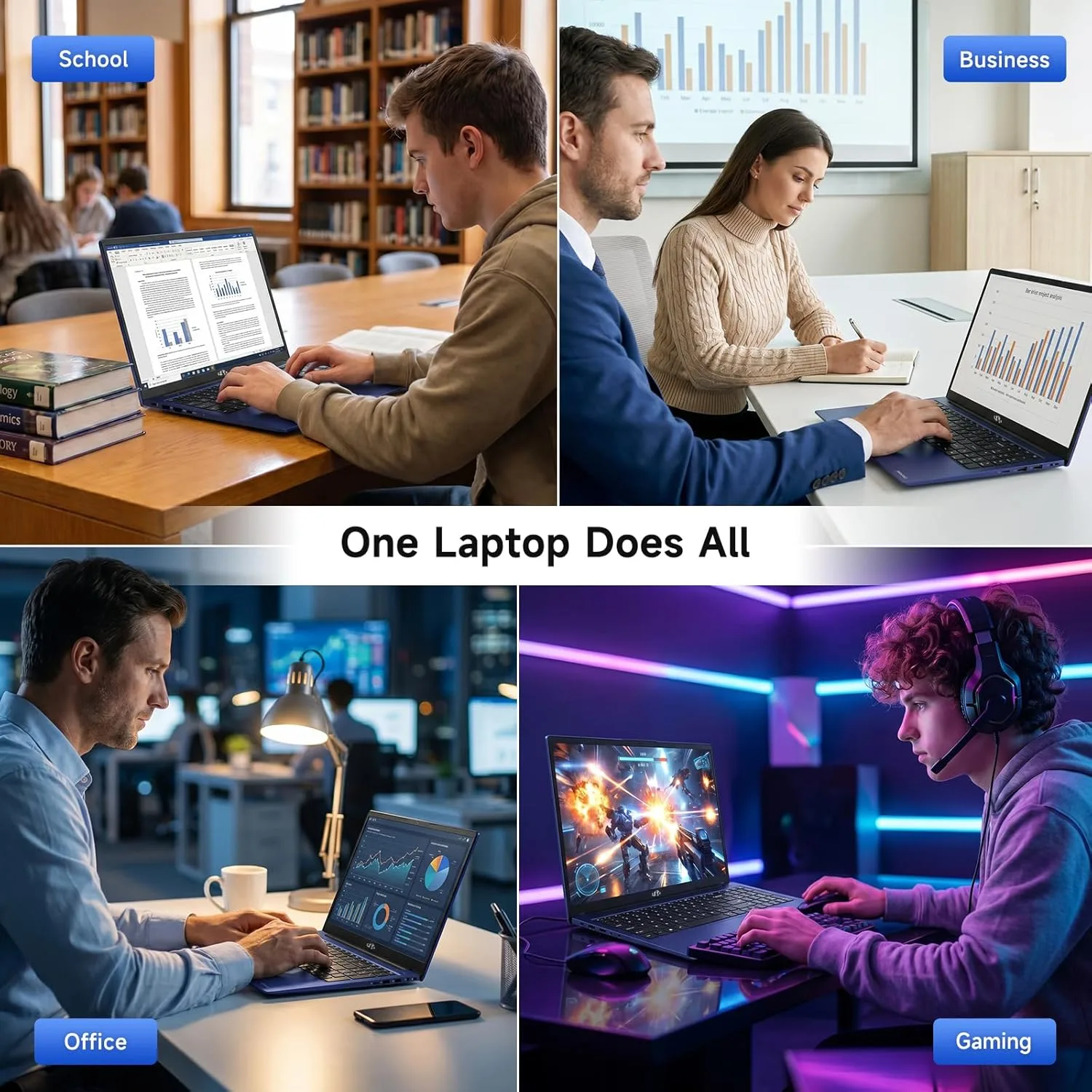 NIMO 15.6" Light-Gaming-Laptop, 8 Cores AMD Ryzen 7 16GB DDR5 256GB SSD (Beat i7 12650H up to 4.75GHz) Radeon 680M, FHD 100W Fast PD Backlit Keyboard AI Content Creators & Student 2-Yr Warranty